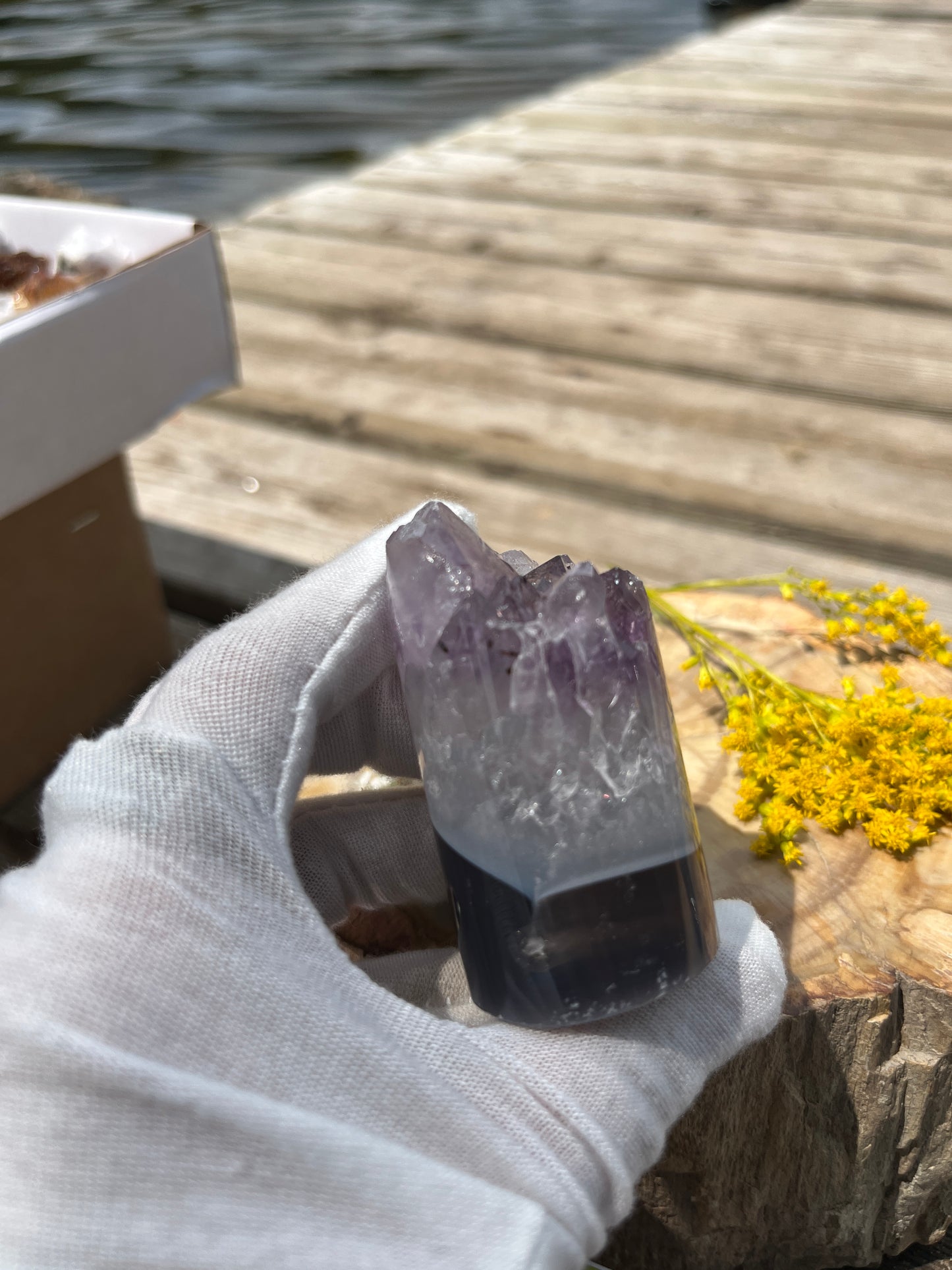 Raw Amethyst Core Specimen – Natural Cylindrical Quartz Crystal Cluster