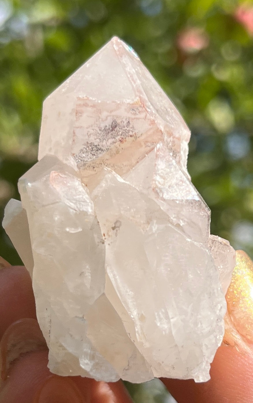 Pink and Black Lithium Quartz Crystal Cluster