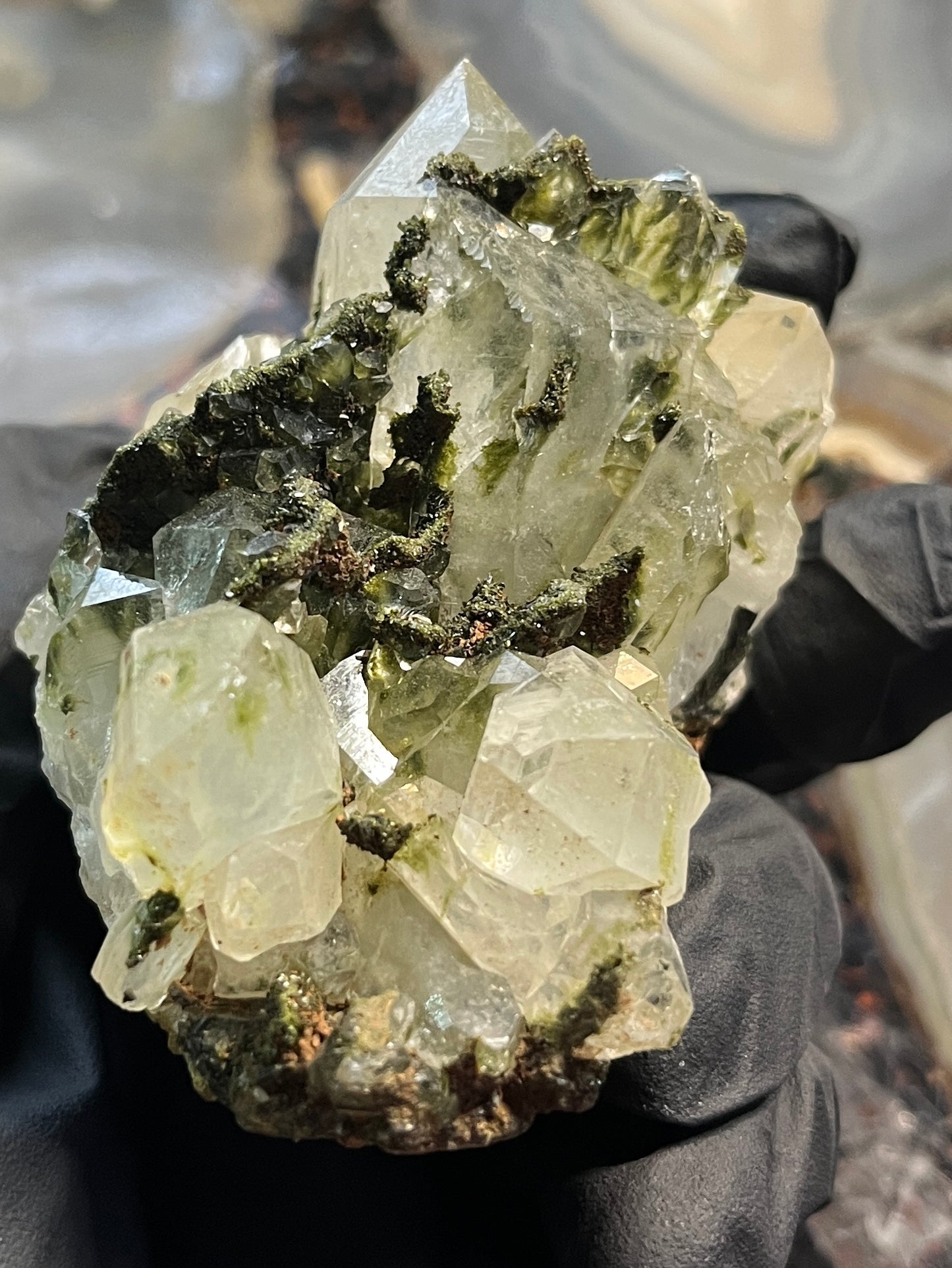 Forest Epidote with Quartz – Sparkling Green Growth Crystal | Collector Mineral | Grounding & Abundance Stone