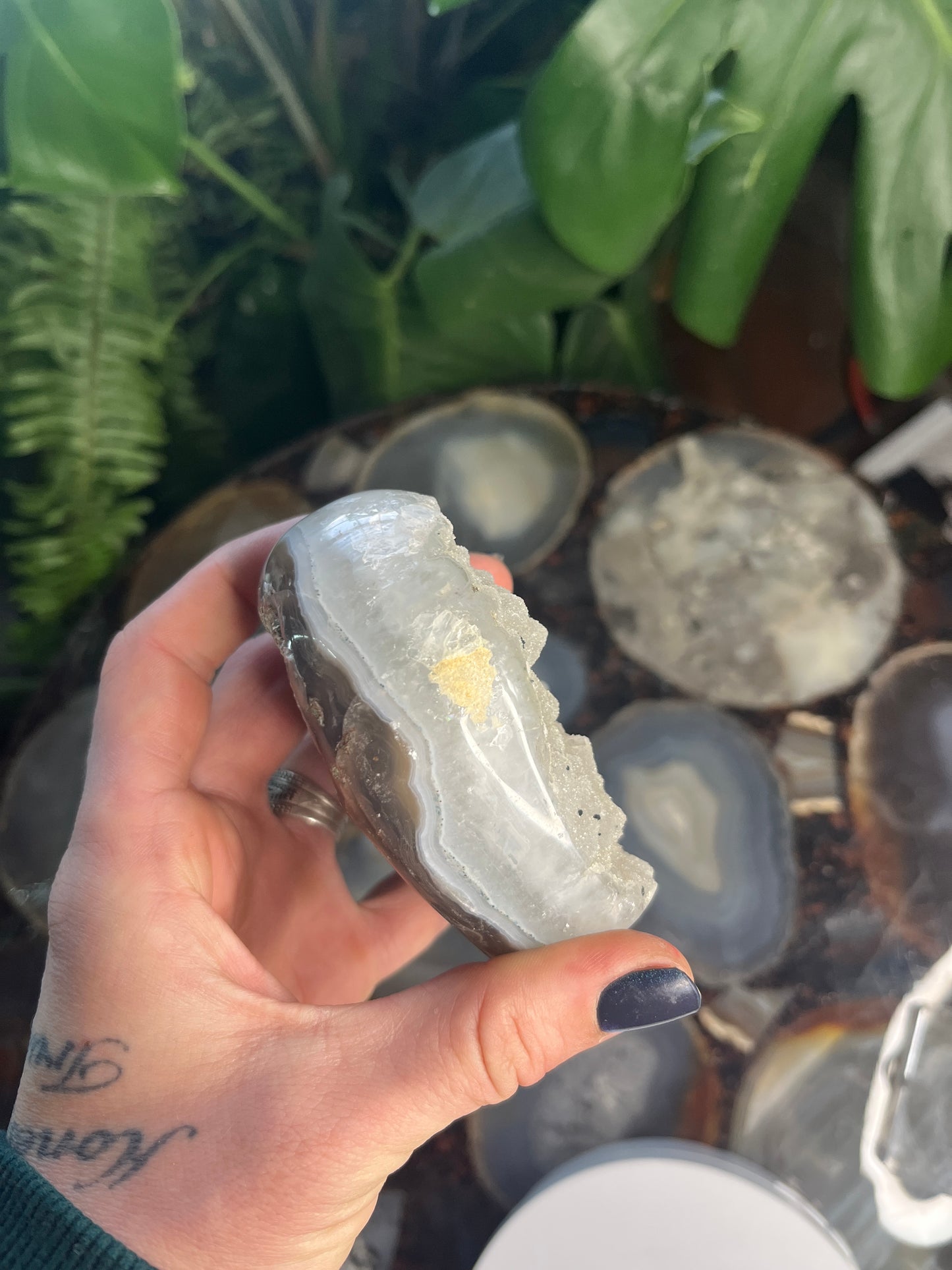 Green Amethyst (Prasiolite) Druzy Heart | Polished Crystal Carving for Home Decor & Heart Chakra Healing