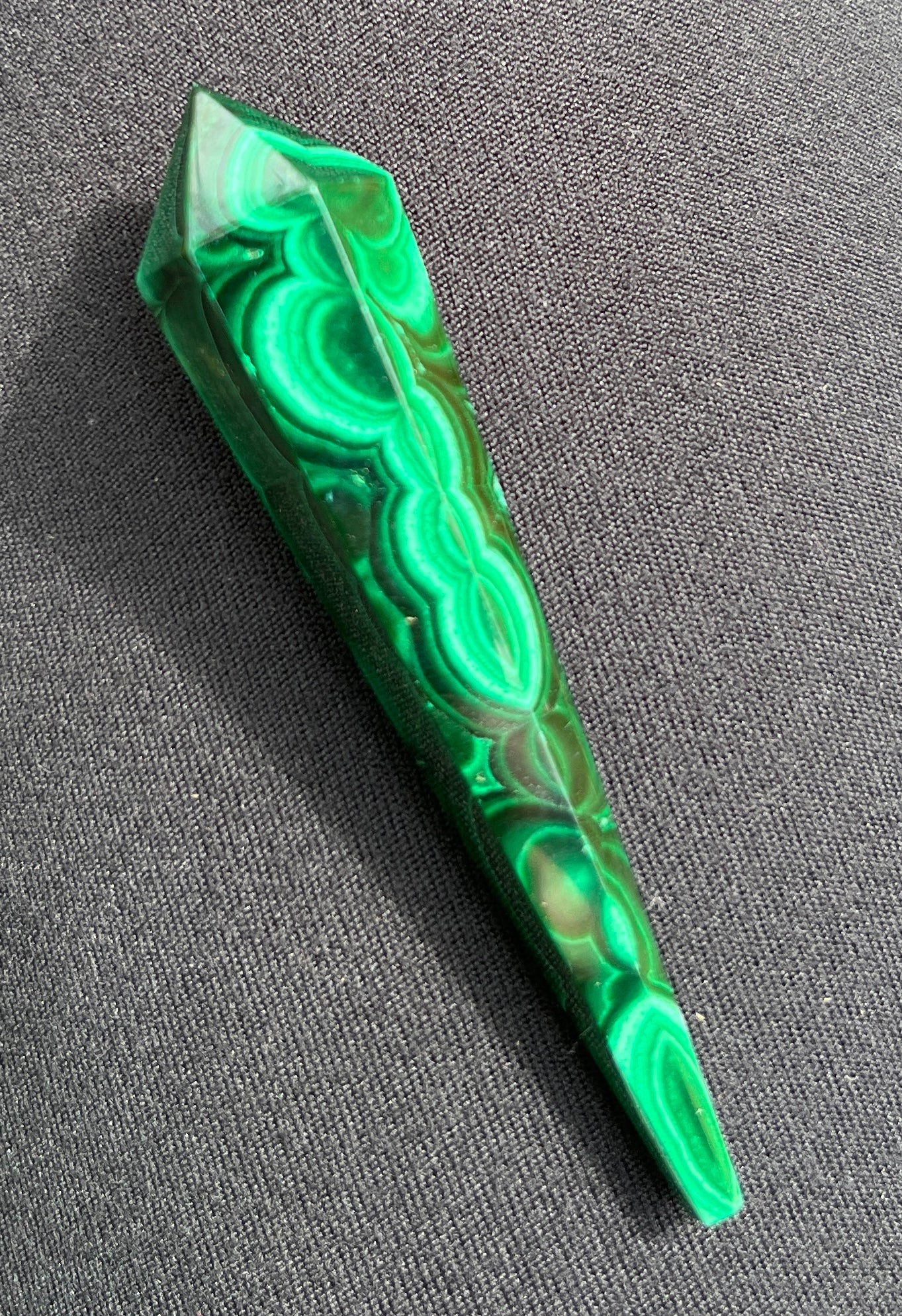 Polished Malachite Wand – Genuine Malachite Crystal for Transformation, Protection & Heart Chakra Energy