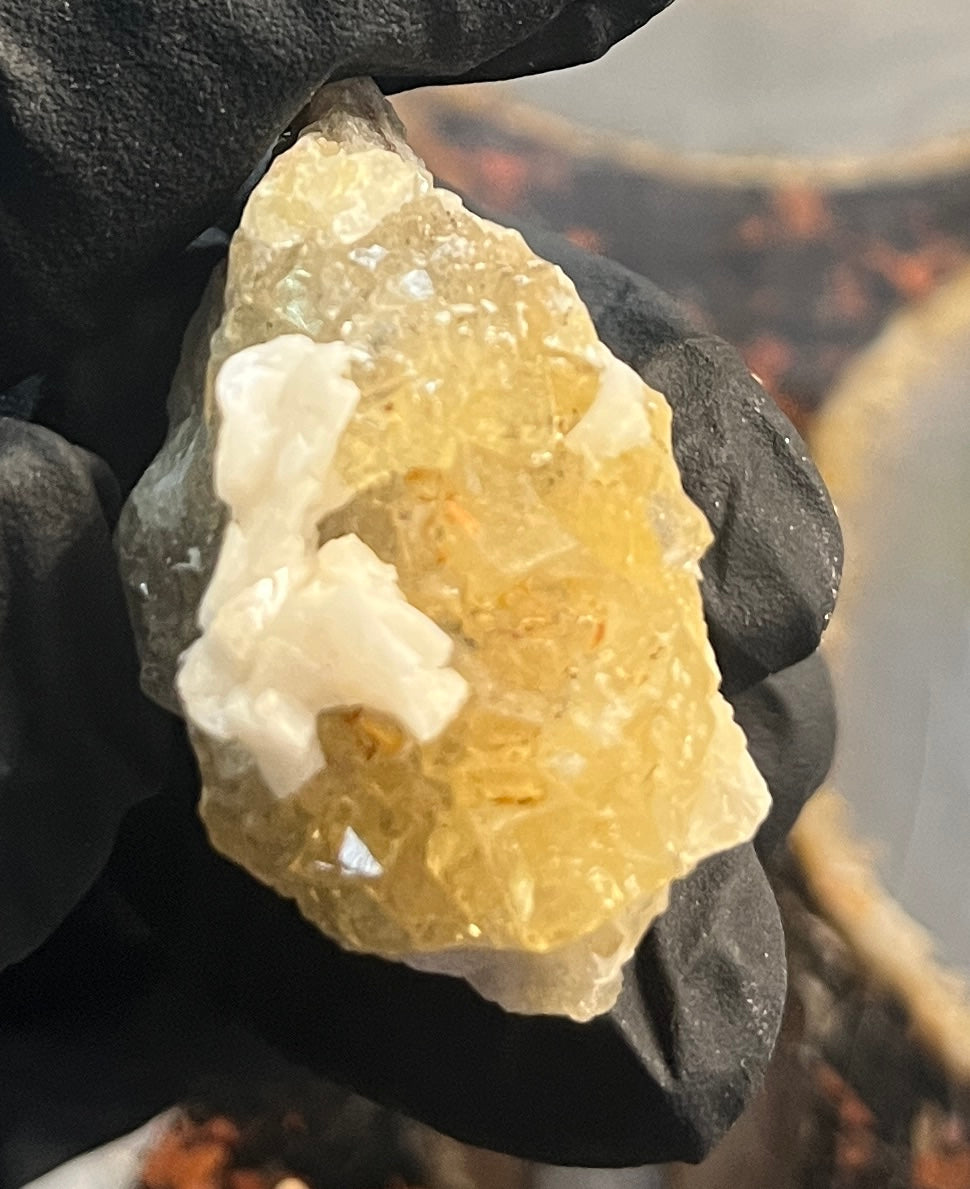 Raw Yellow Fluorite Crystal with Calcite| Golden Fluorite Specimen | Natural Healing Stone for Focus, Creativity & Positivity | Spiritual Gift
