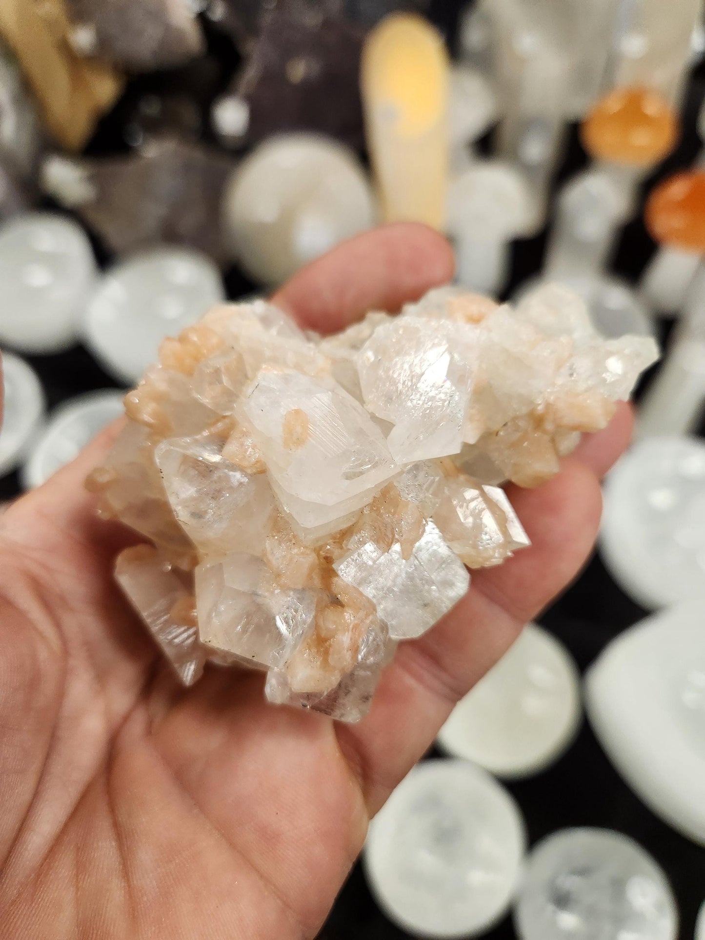 Apophylite Stilbite Crystal Cluster - Known as a "High Vibration" Stone Having Powerful Spiritual Mental and Emotional Healing Properties