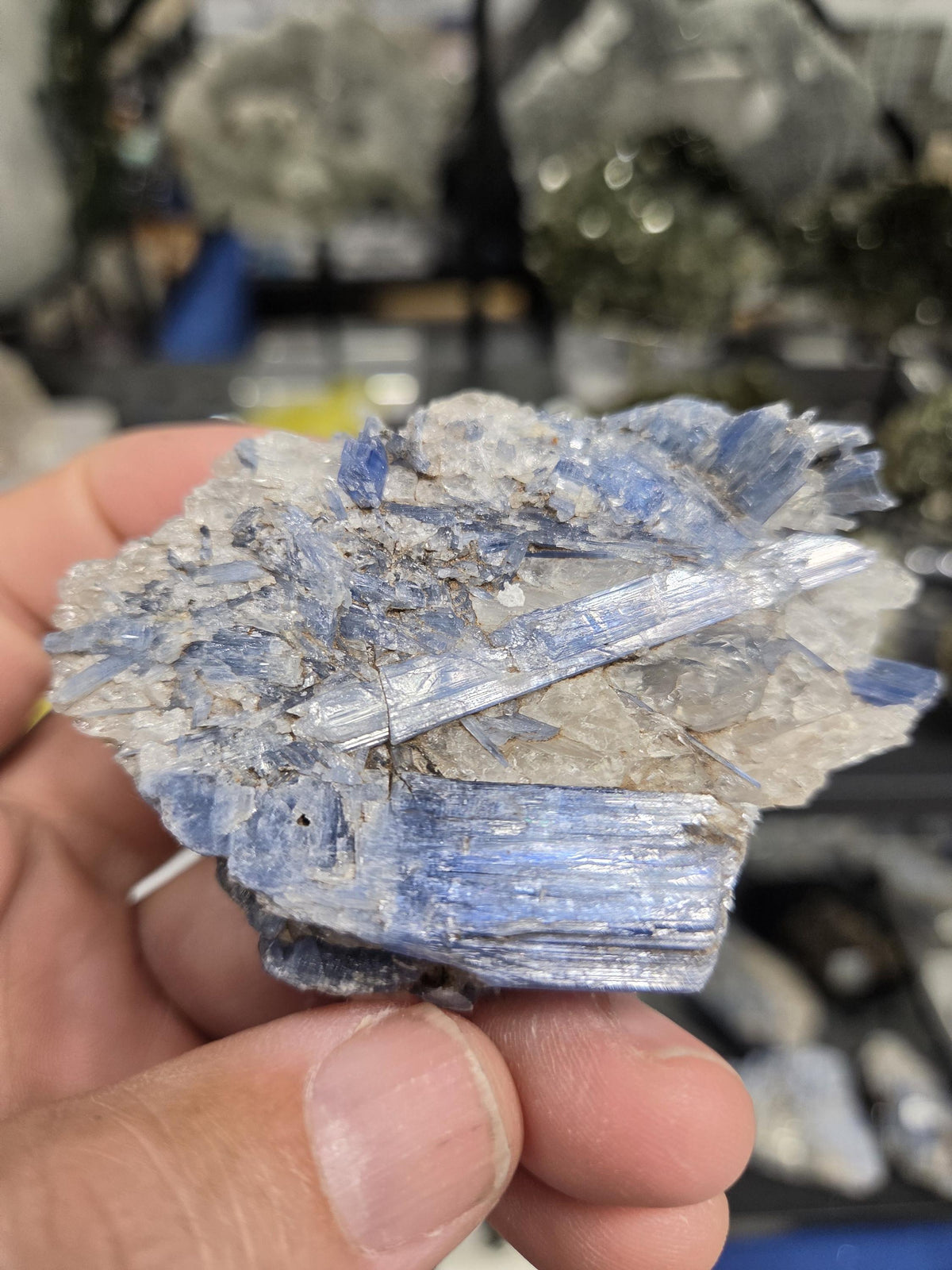High-Grade Blue Kyanite with Quartz Cluster | Raw Crystal Specimen for Alignment