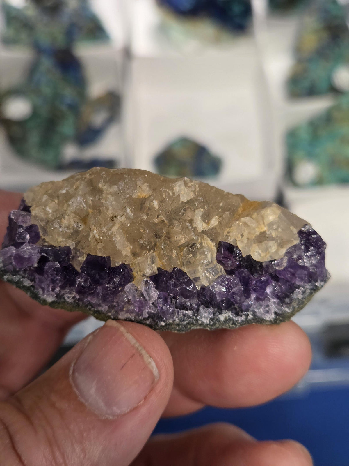 Stunning Dark Purple Brazil Amethyst with Large Calcite Crystal
