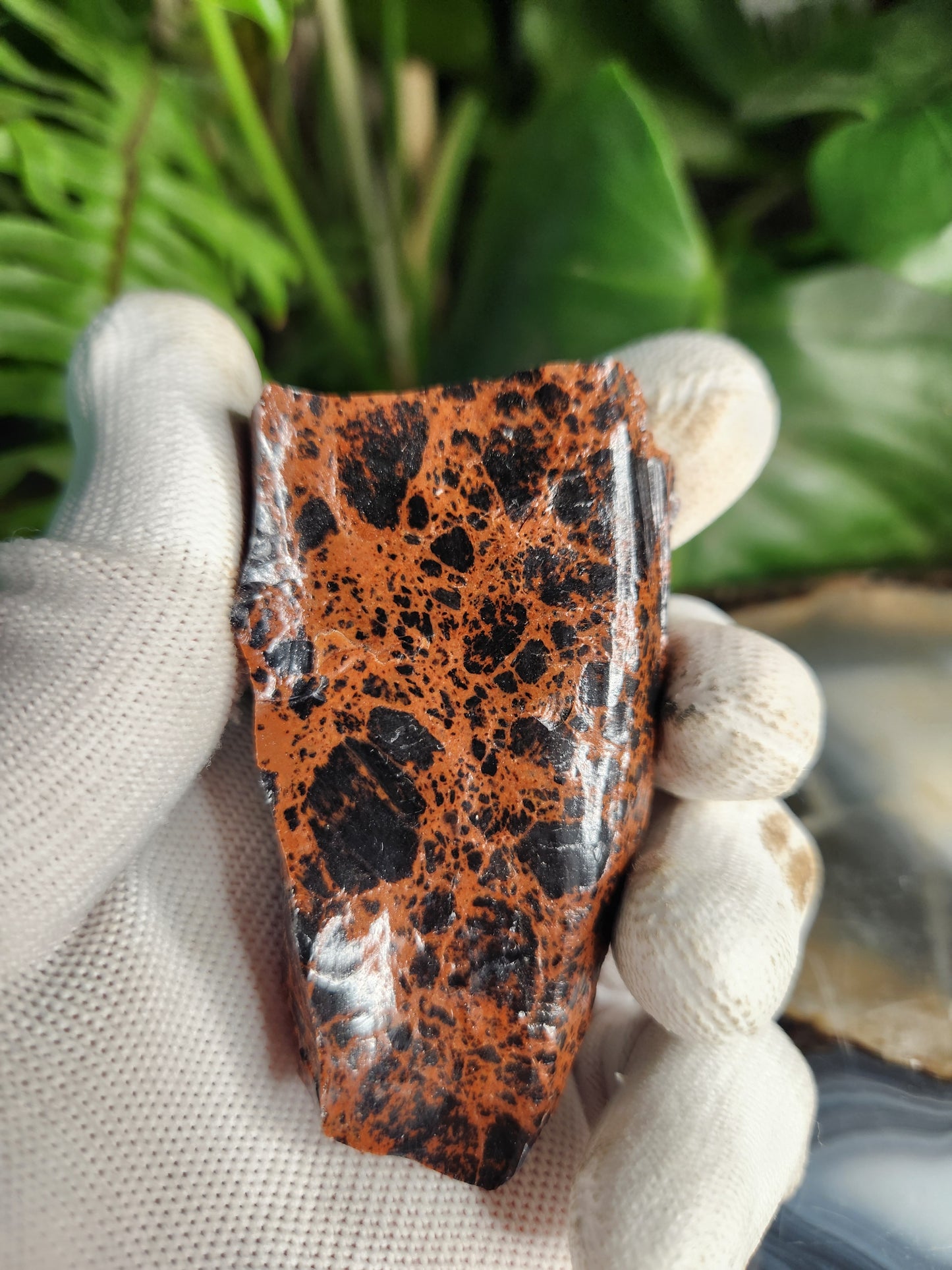 Raw Mahogany Obsidian Slab – Red & Black Volcanic Crystal with Natural Patterning | Protection • Grounding • Strength