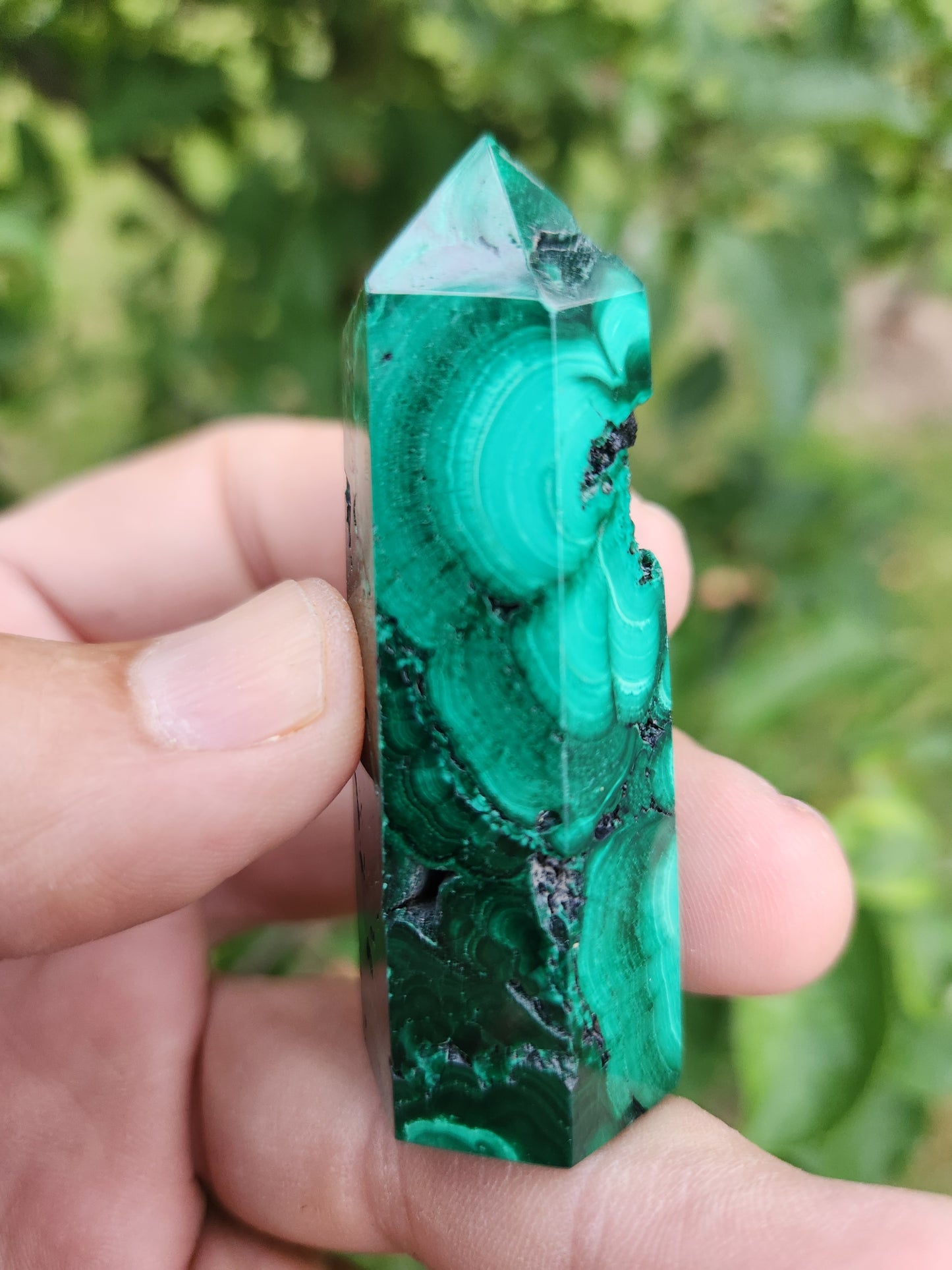 Malachite Crystal Tower - Powerful stone of Transformation and Protection.