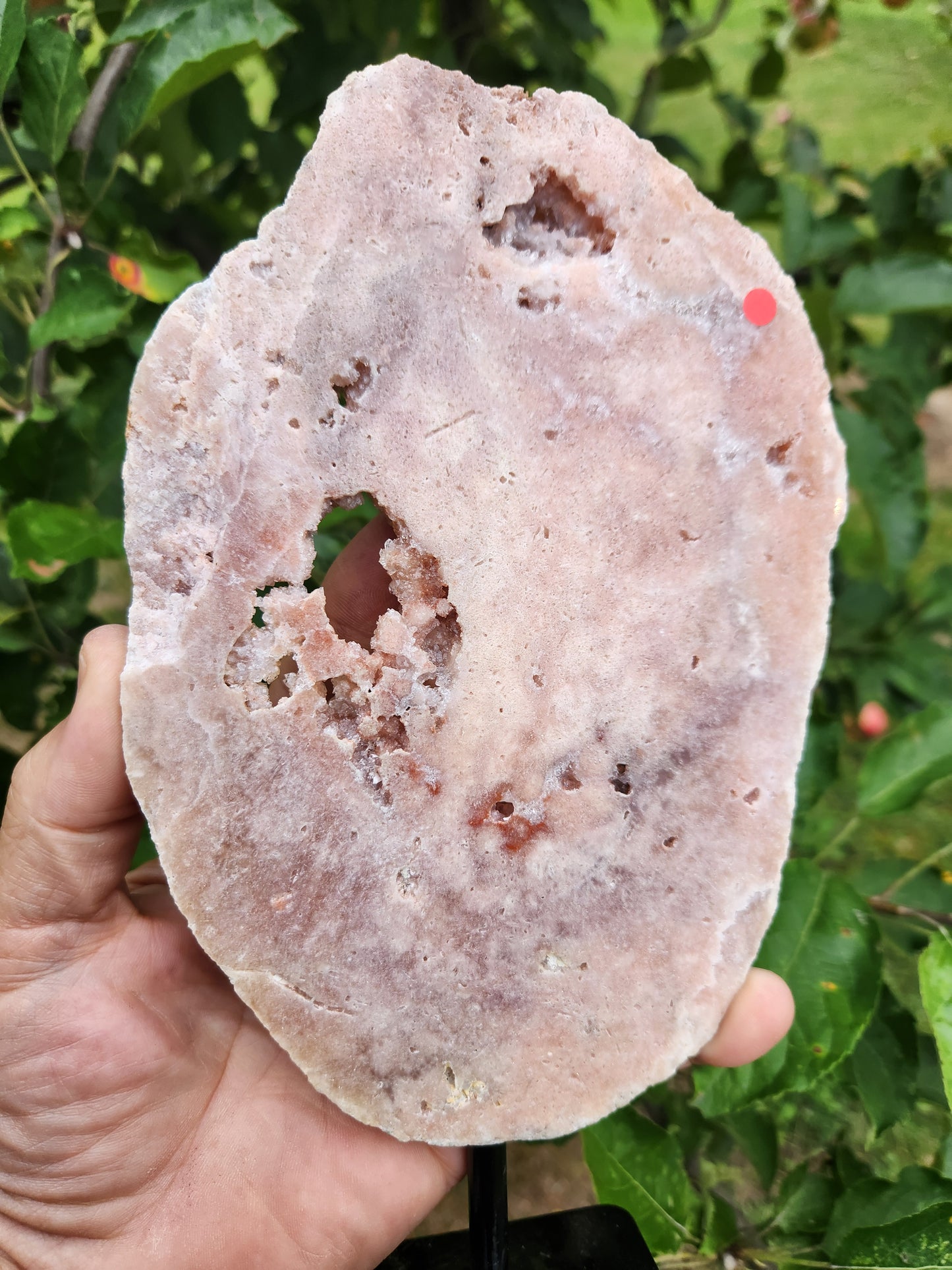 Stunning Pink Amethyst with large druzy on metal stand - Gentle, Heart-Centered Energy - Emotional Healing and Spiritual Growth.