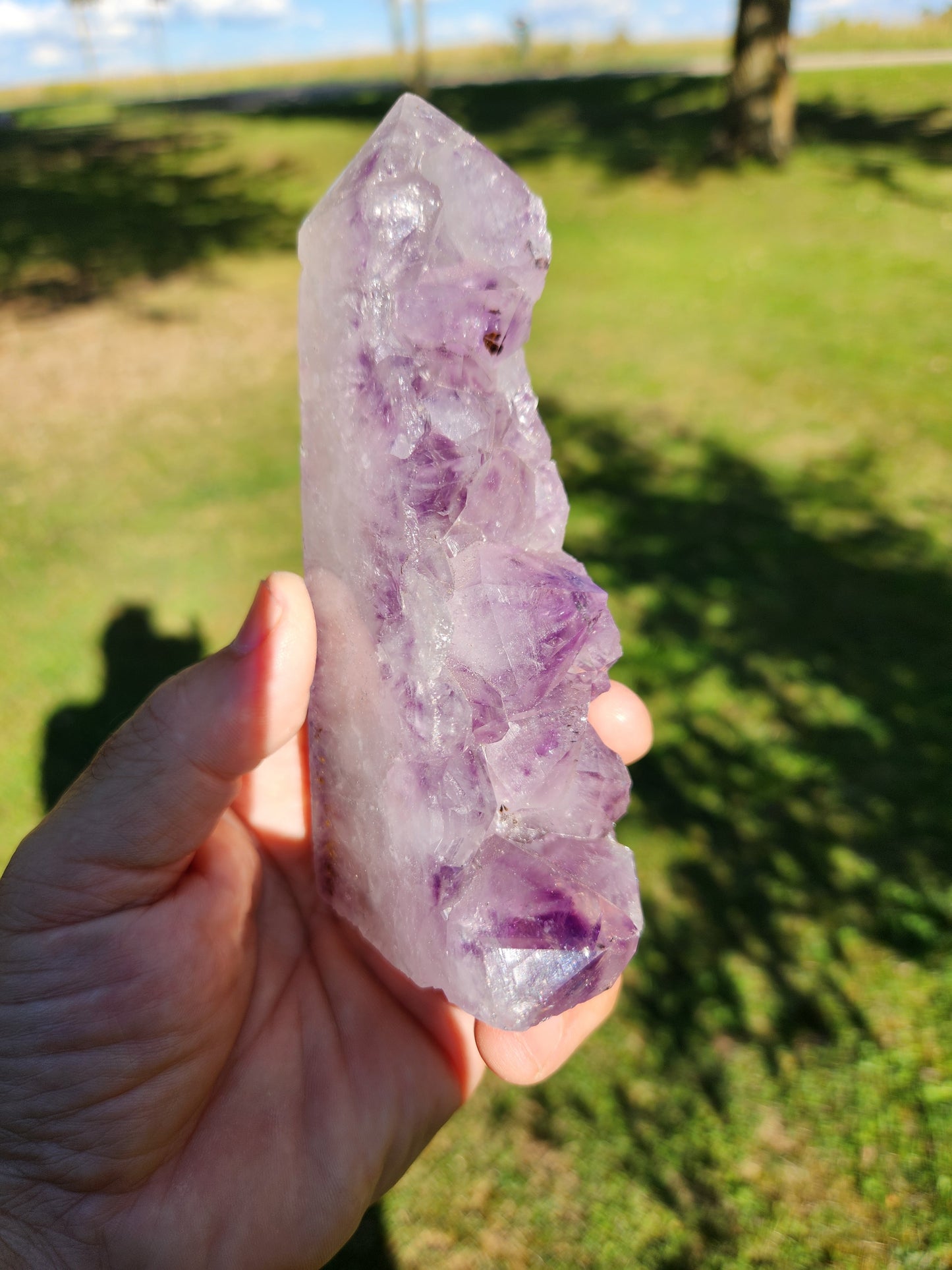 Amethyst Druzy Tower - Stress Relief , Emotional Balance, Protection