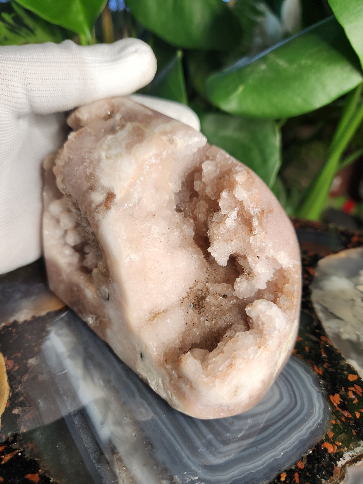 Large Pink Amethyst Druzy Crystal Cluster – Natural Raw Druzy Sparkling Display Stone