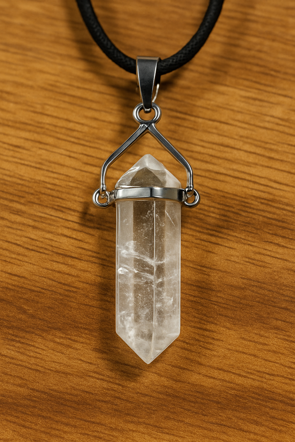 Clear Quartz Pendant Necklace • Natural Crystal Point • Healing Energy Jewelry • Clarity & Amplification Gift for Men or Women