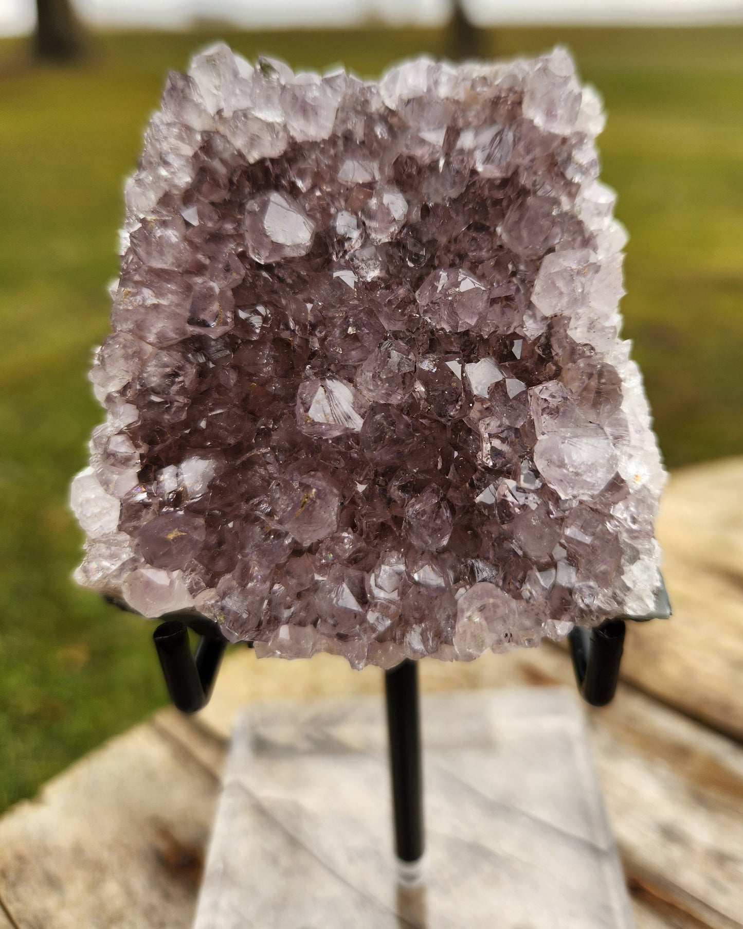 Stunning Amethyst Druzy Cluster from Brazil – Sparkling Purple Quartz Crystal Geode • Natural Healing Stone • Collector Display Specimen