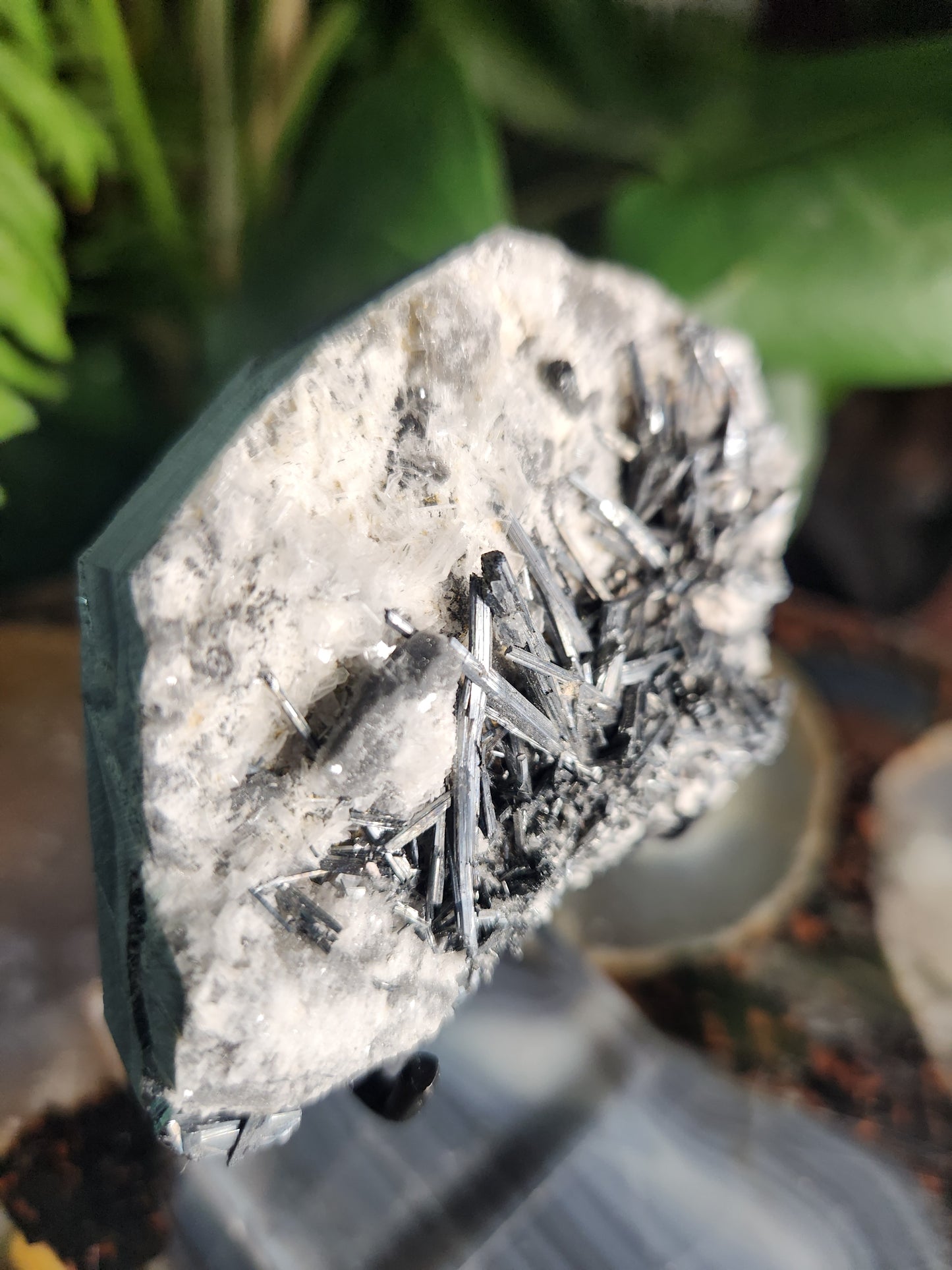Gorgeous Raw Stibnite Crystal Cluster • Metallic Silver Needle Blades • Rare Collector Mineral Specimen • High-Shine Statement Piece