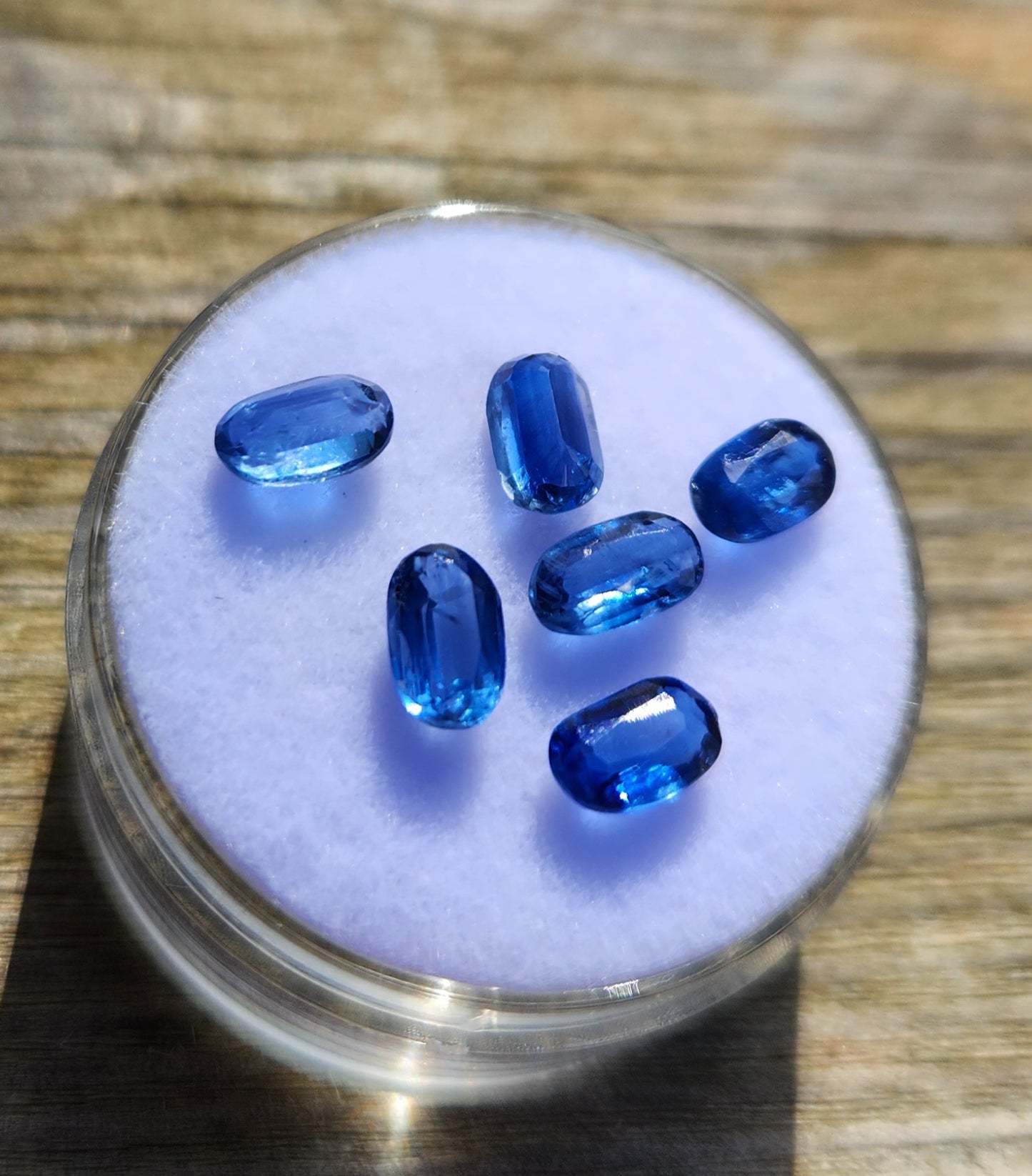 Rare Faceted Blue Kyanite Gemstones – Lot of 6 Natural Oval Gems (Approx. 3 Carats Total) | Brilliant Blue Collector & Jewelry Quality Crystals
