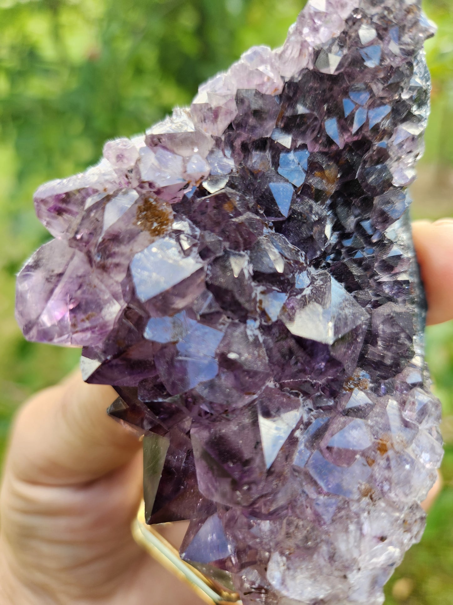 Amethyst Crystal Cluster on Metal Stand - One Of The Most Versatile and Powerful Crystals for overall Mental Emotional and Spray Well Being!