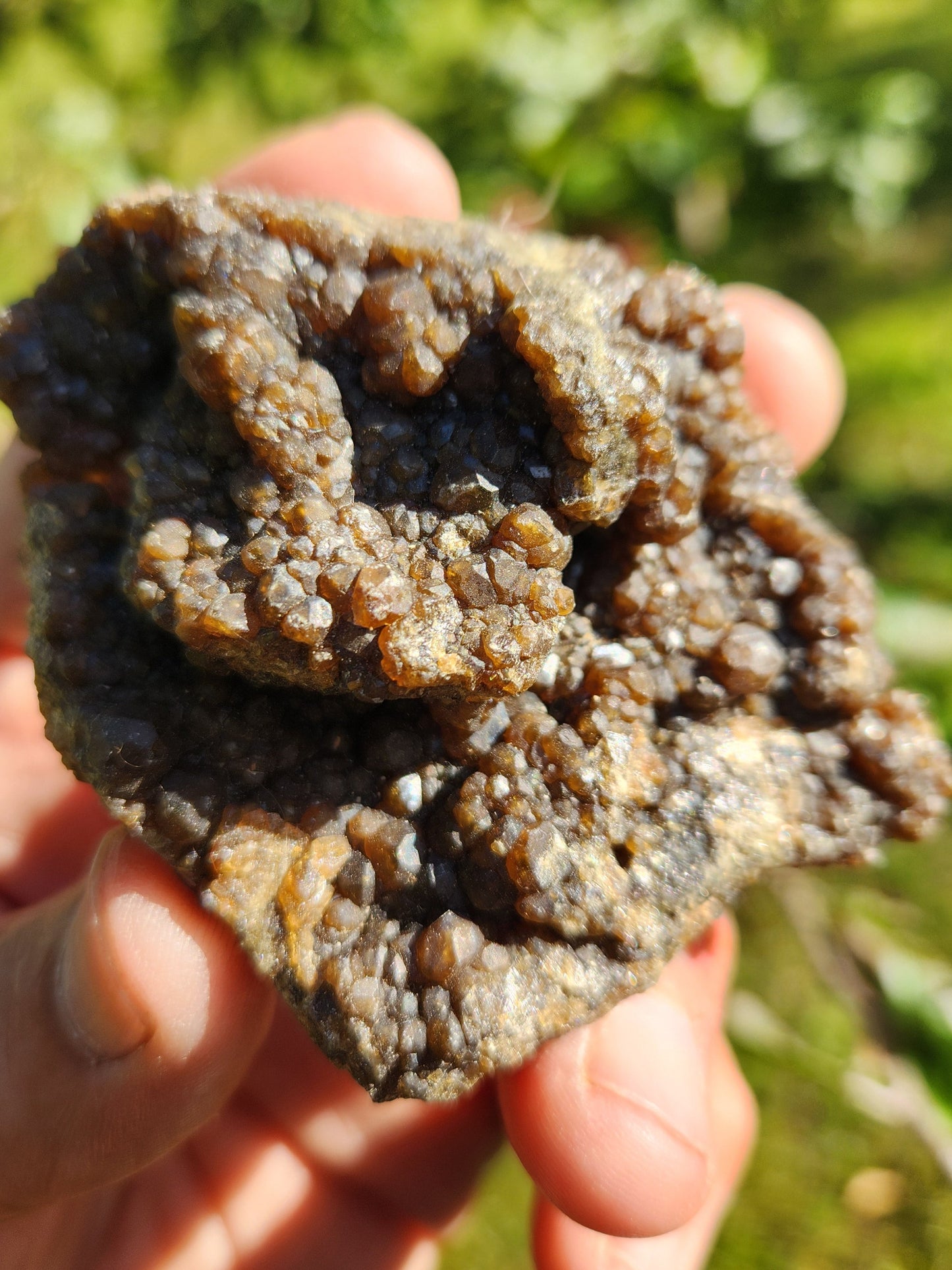 Natural Brown Garnet Crystal Cluster – Sparkling Micro-Garnet Formation – Rare Collector Mineral