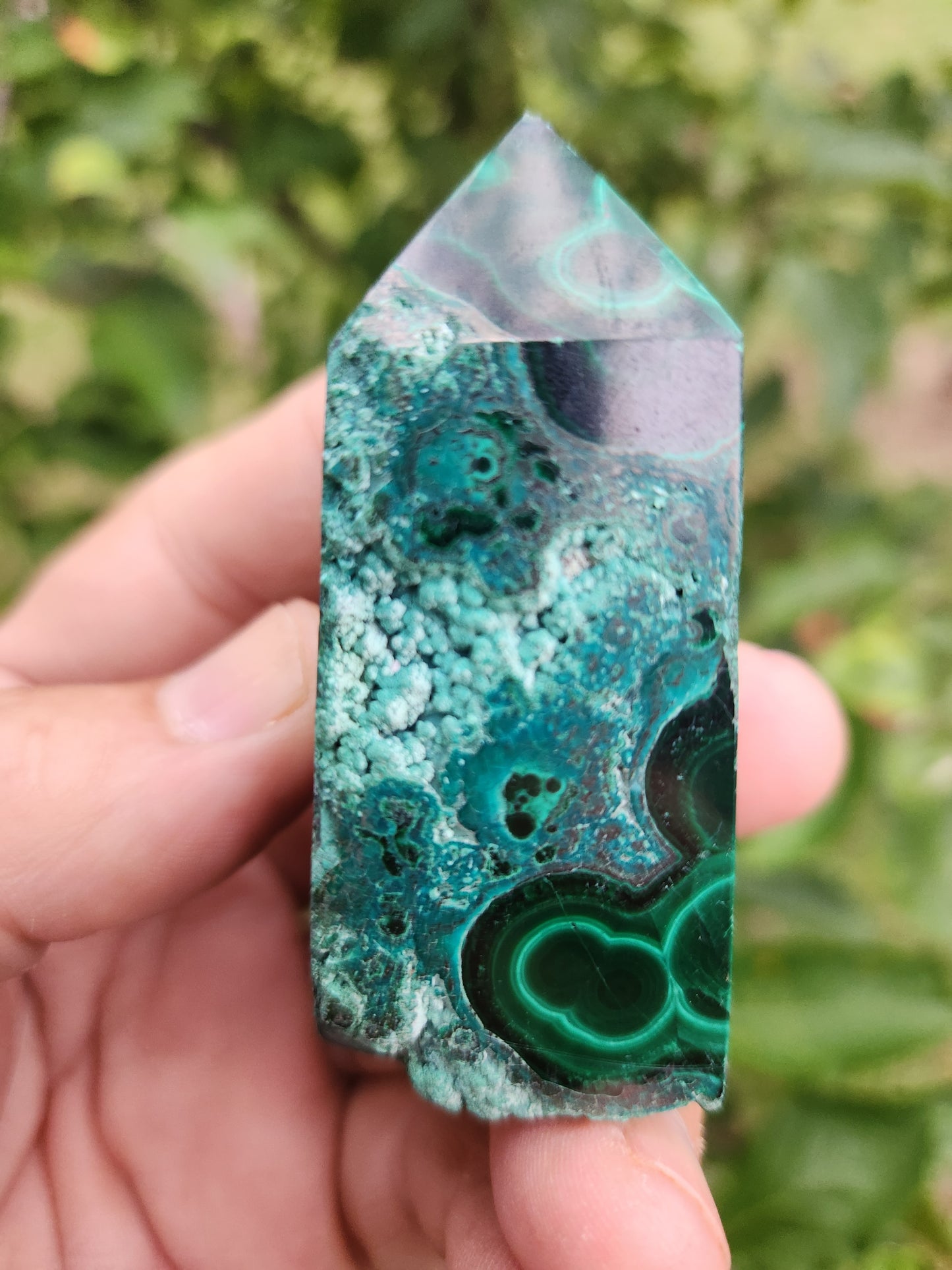 Malachite with Chrysocolla & Azurite - A Powerful Synergy of Healing Properties.