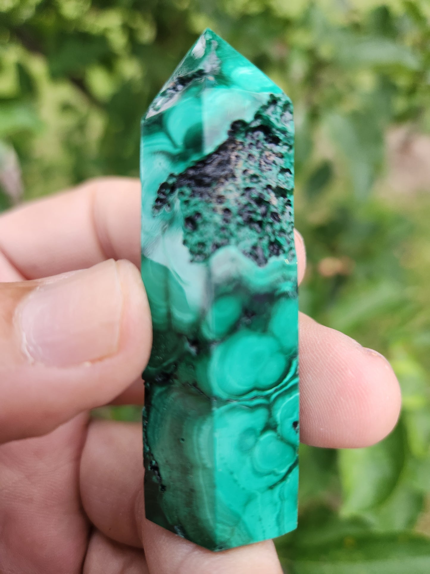 Malachite Crystal Tower - Powerful stone of Transformation and Protection.
