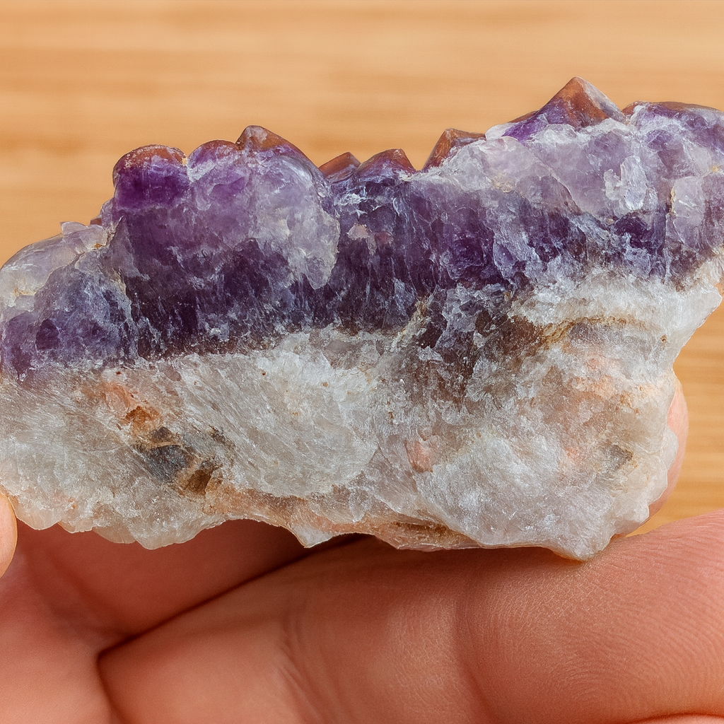 Super 7 Red Cap Amethyst – Thunder Bay, Canada | Rare Hematite-Capped Amethyst • High Vibration Stone • Collector Specimen