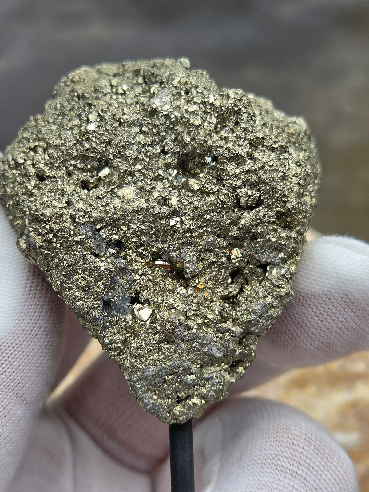 Pyrite cluster on stand