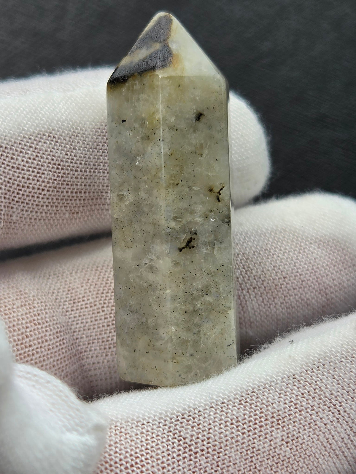 Clear quartz tower closeup
