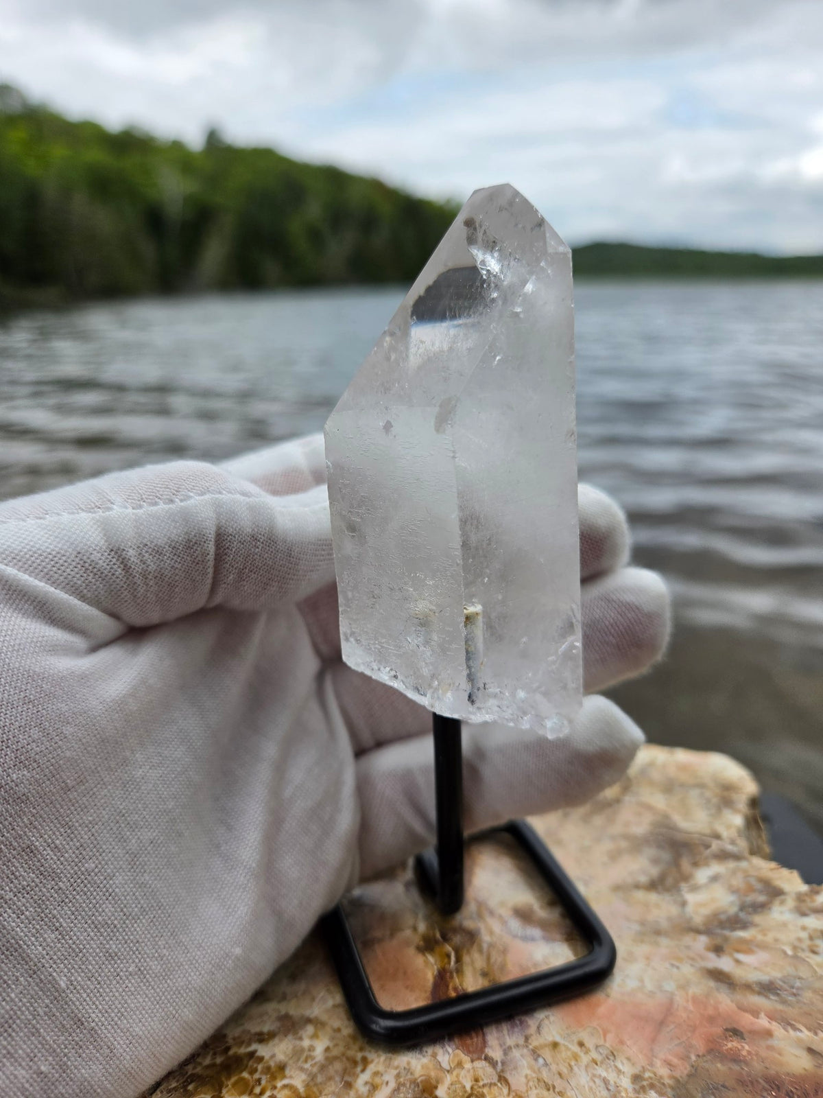 Clear quartz point closeup