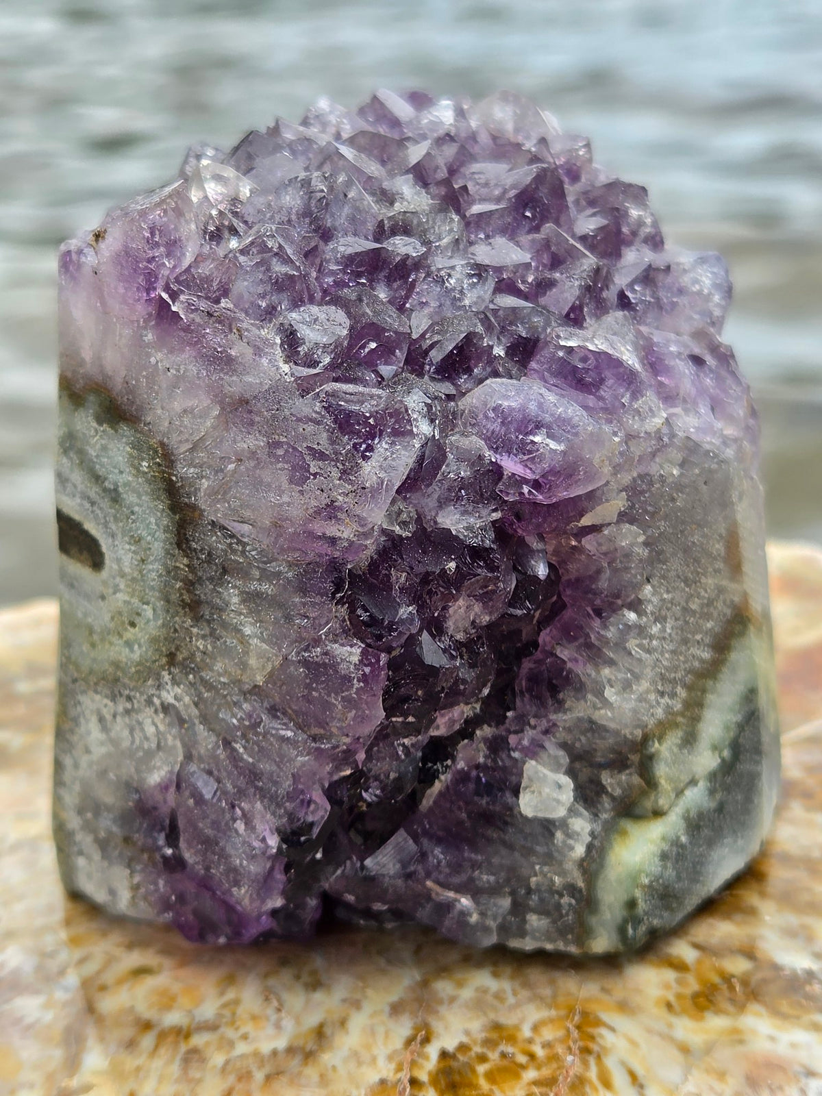 Amethyst stalactite cluster standing
