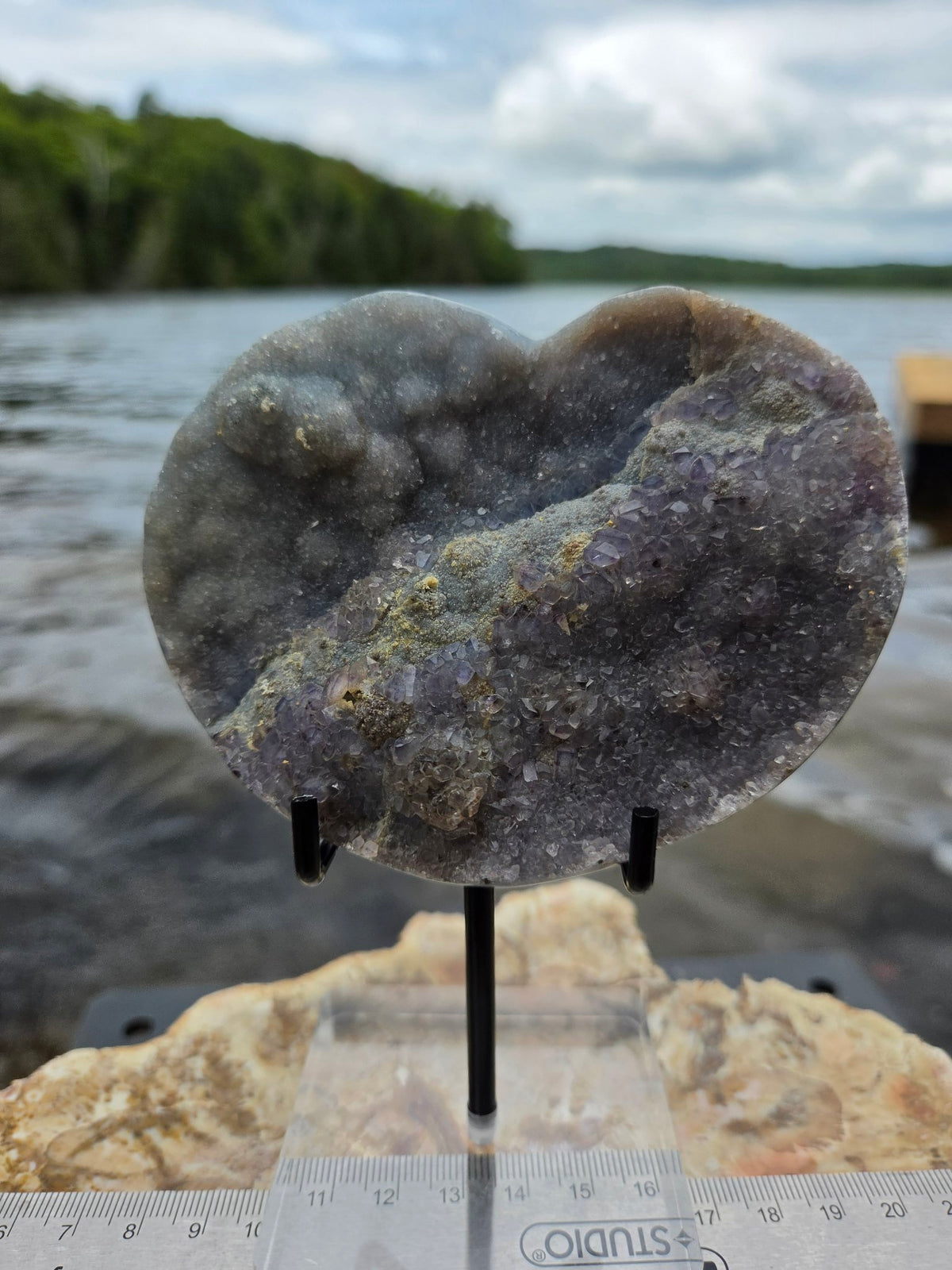 Amethyst heart closeup detail