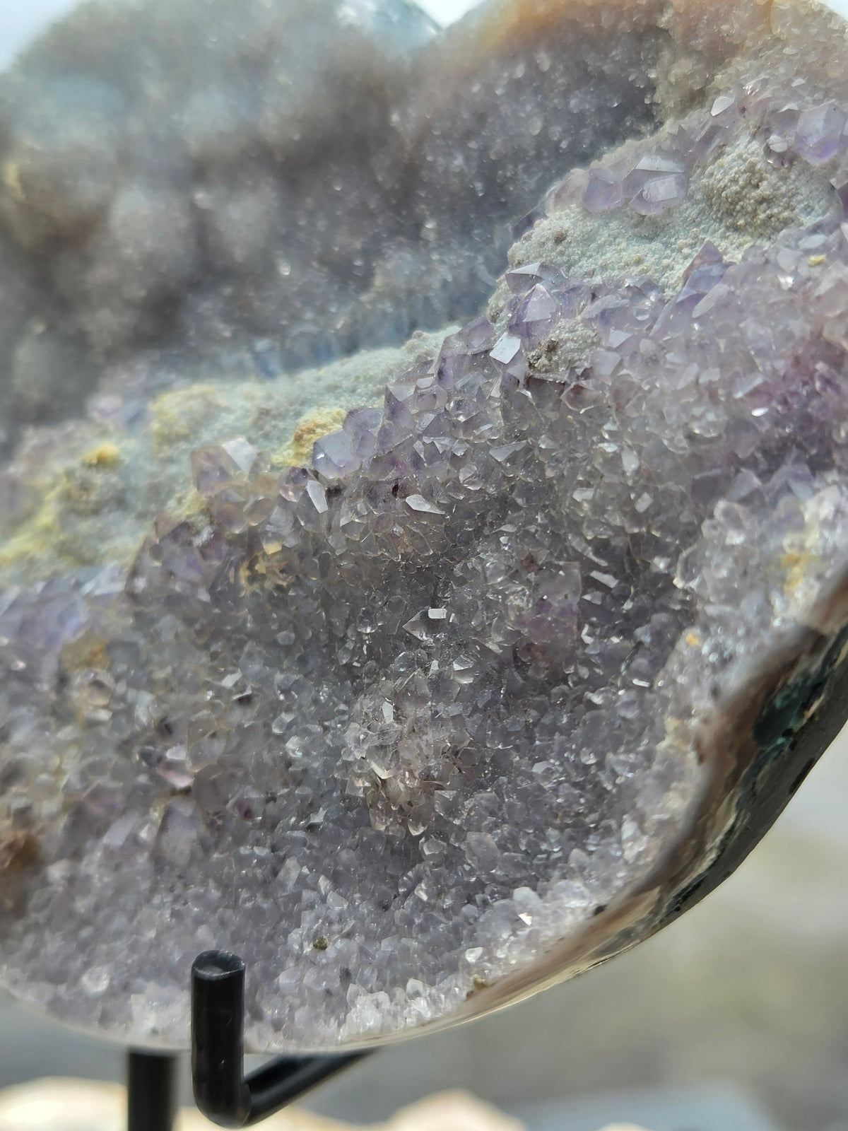 Amethyst stalactite heart on stand