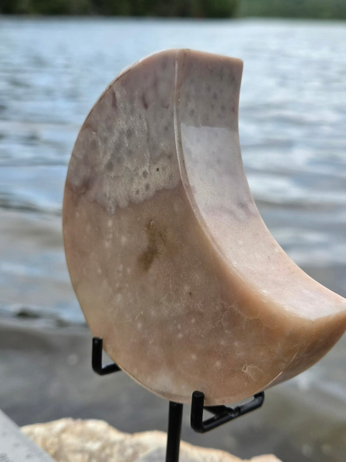 Pink amethyst moon side angle