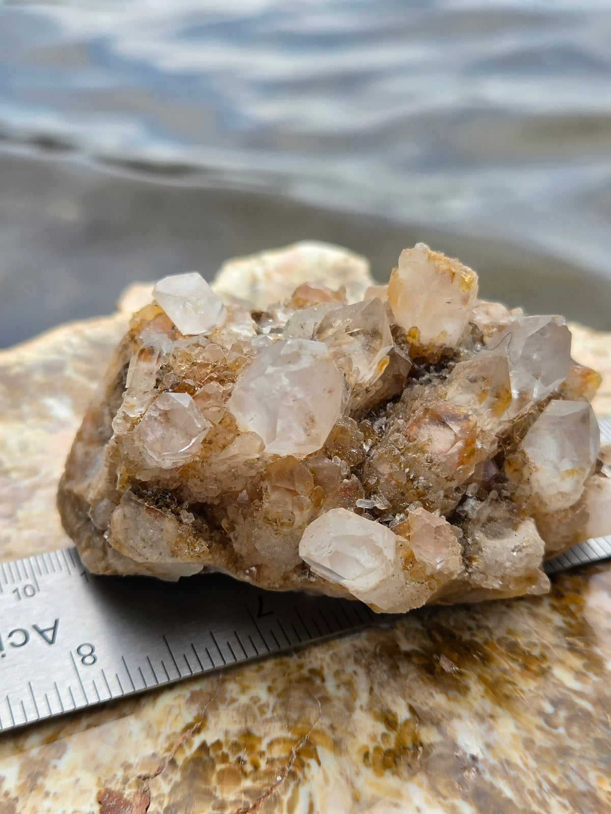 Pineapple quartz with ruler