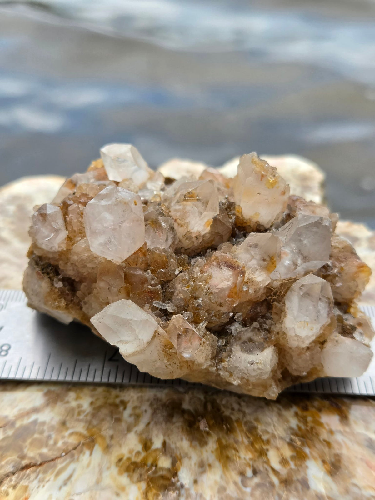 Pineapple quartz cluster closeup