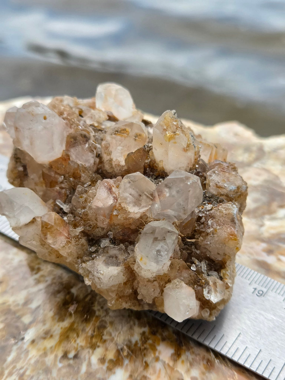 Pineapple quartz cluster front view