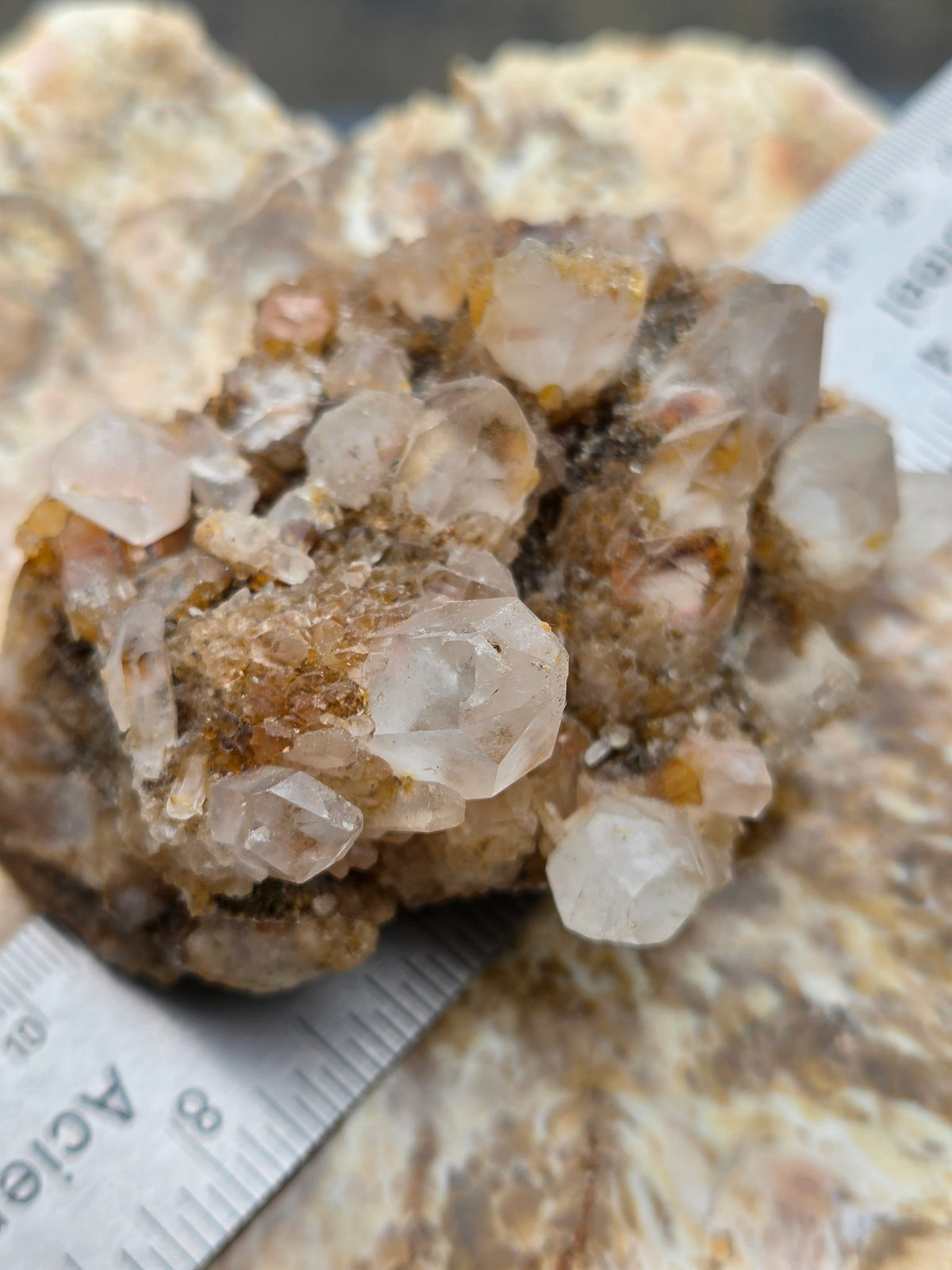 Pineapple quartz with hematite detail