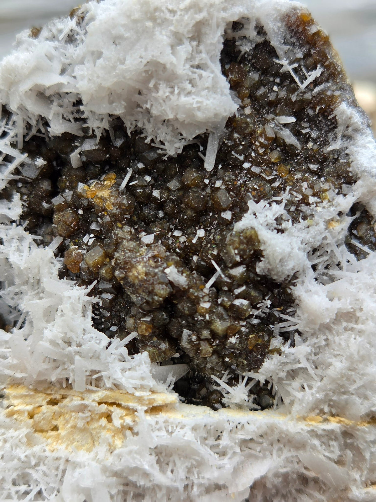 Garnet and scolecite cluster detail