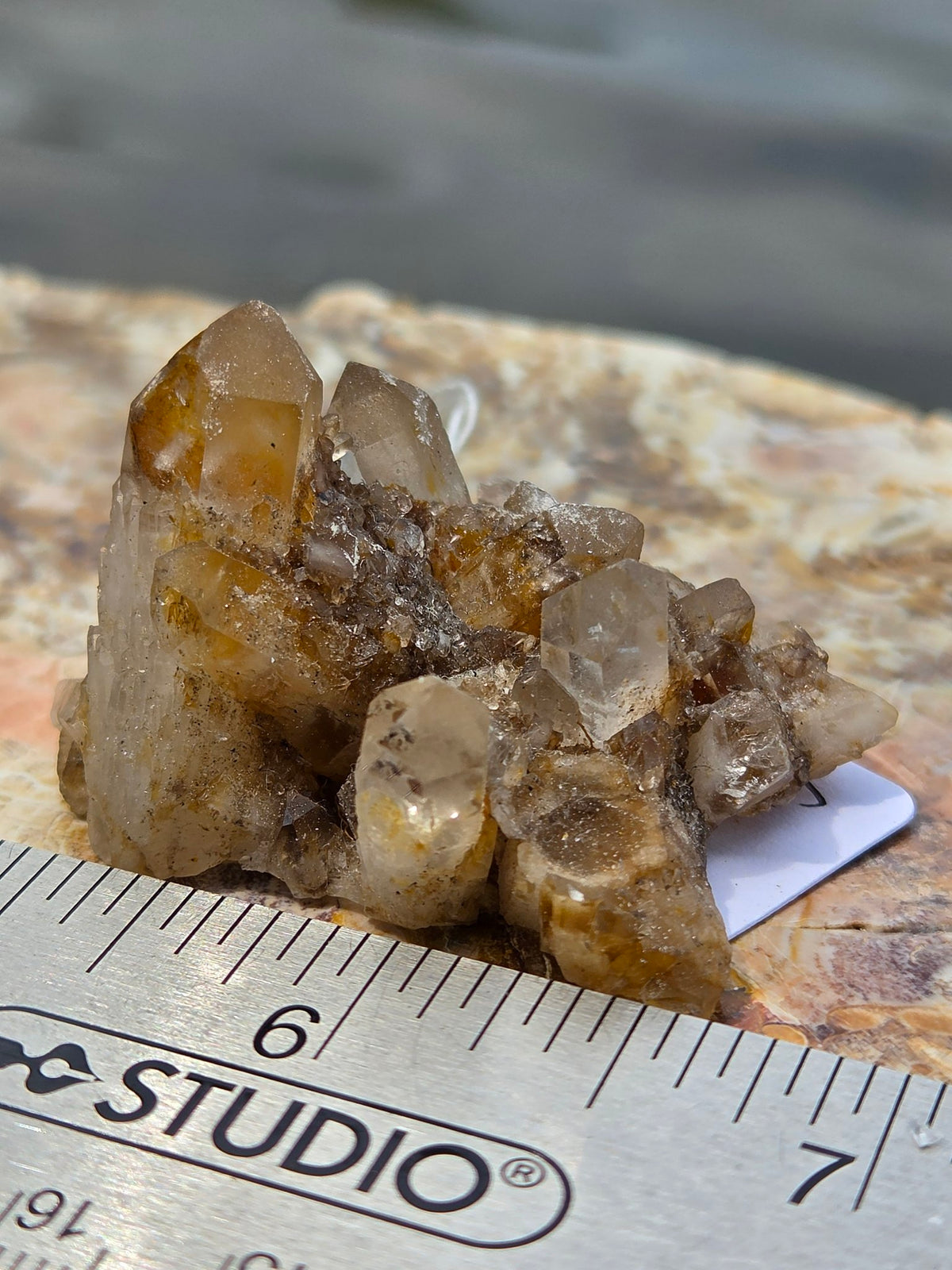Pineapple quartz crystal points side view
