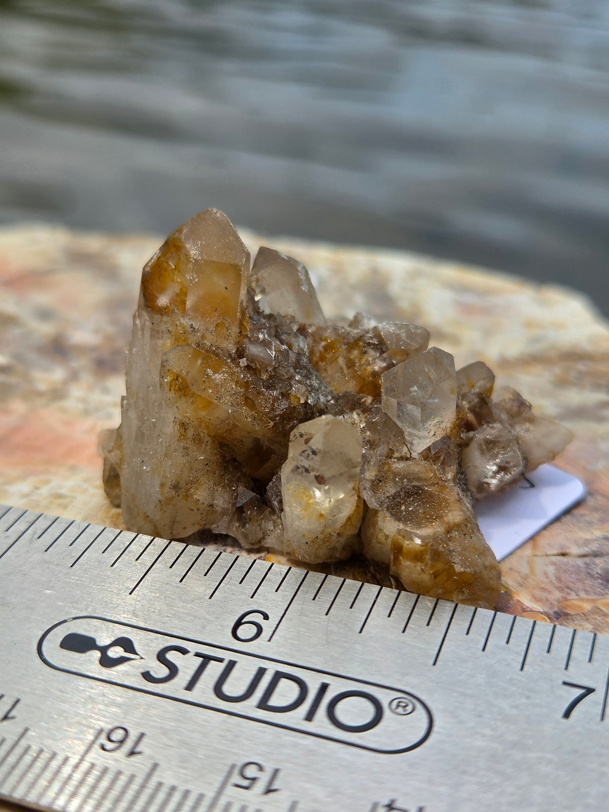 Pineapple quartz cluster back view