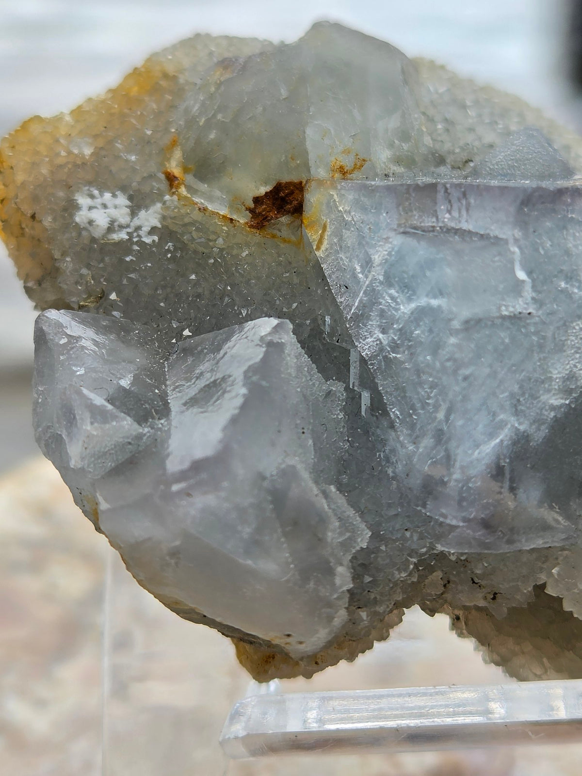 Fluorite cubes close-up