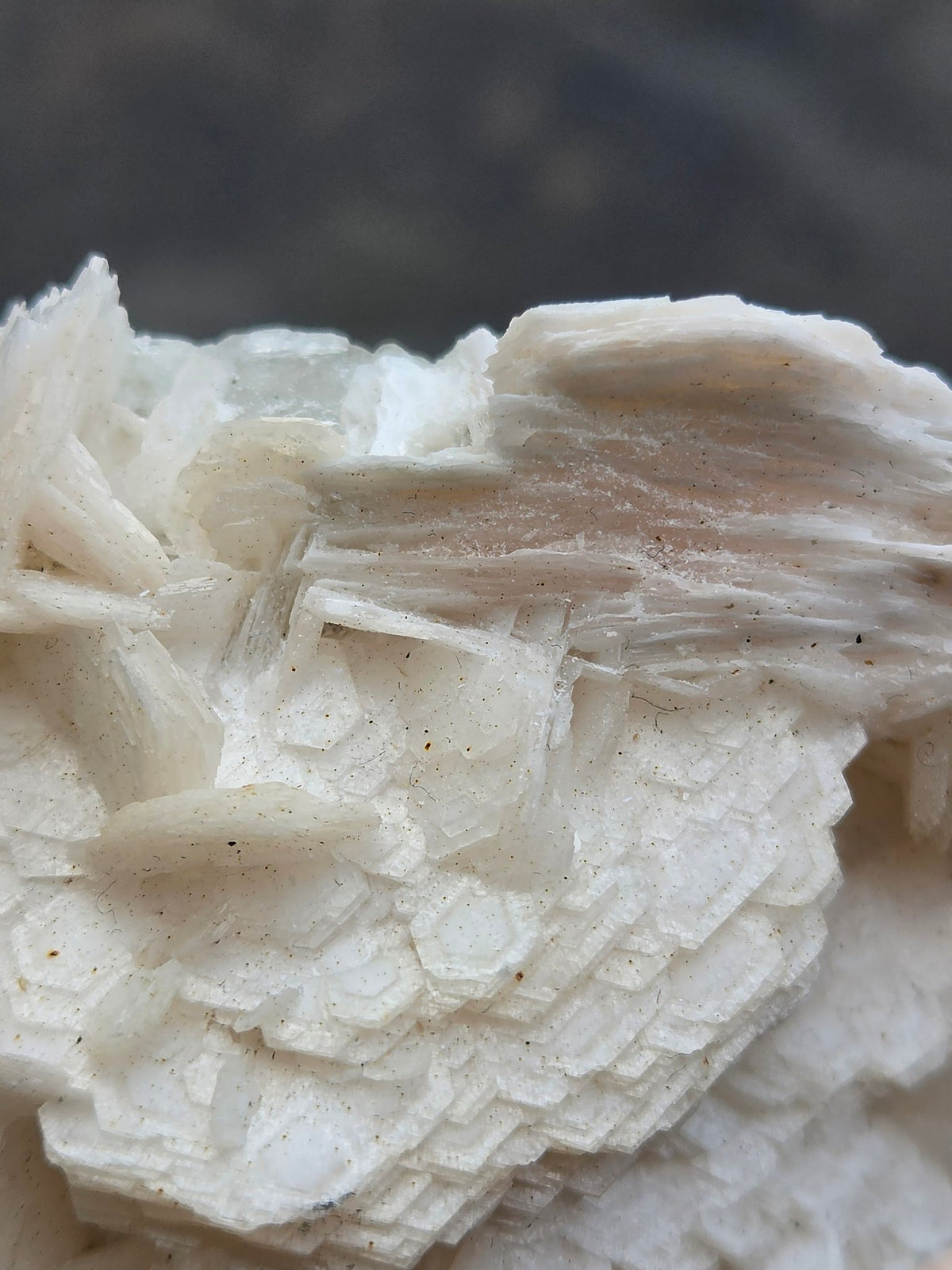 Detail of rose petal calcite crystal layers