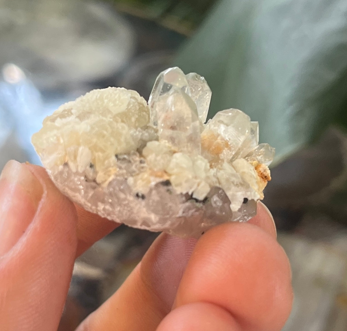 Prehnite with quartz Crystals  – Stone of Healing & Inner Peace