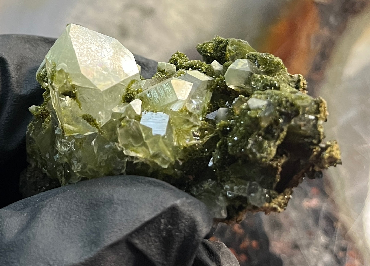 Forest Epidote with Quartz – Sparkling Green Growth Crystal | Collector Mineral | Grounding & Abundance Stone