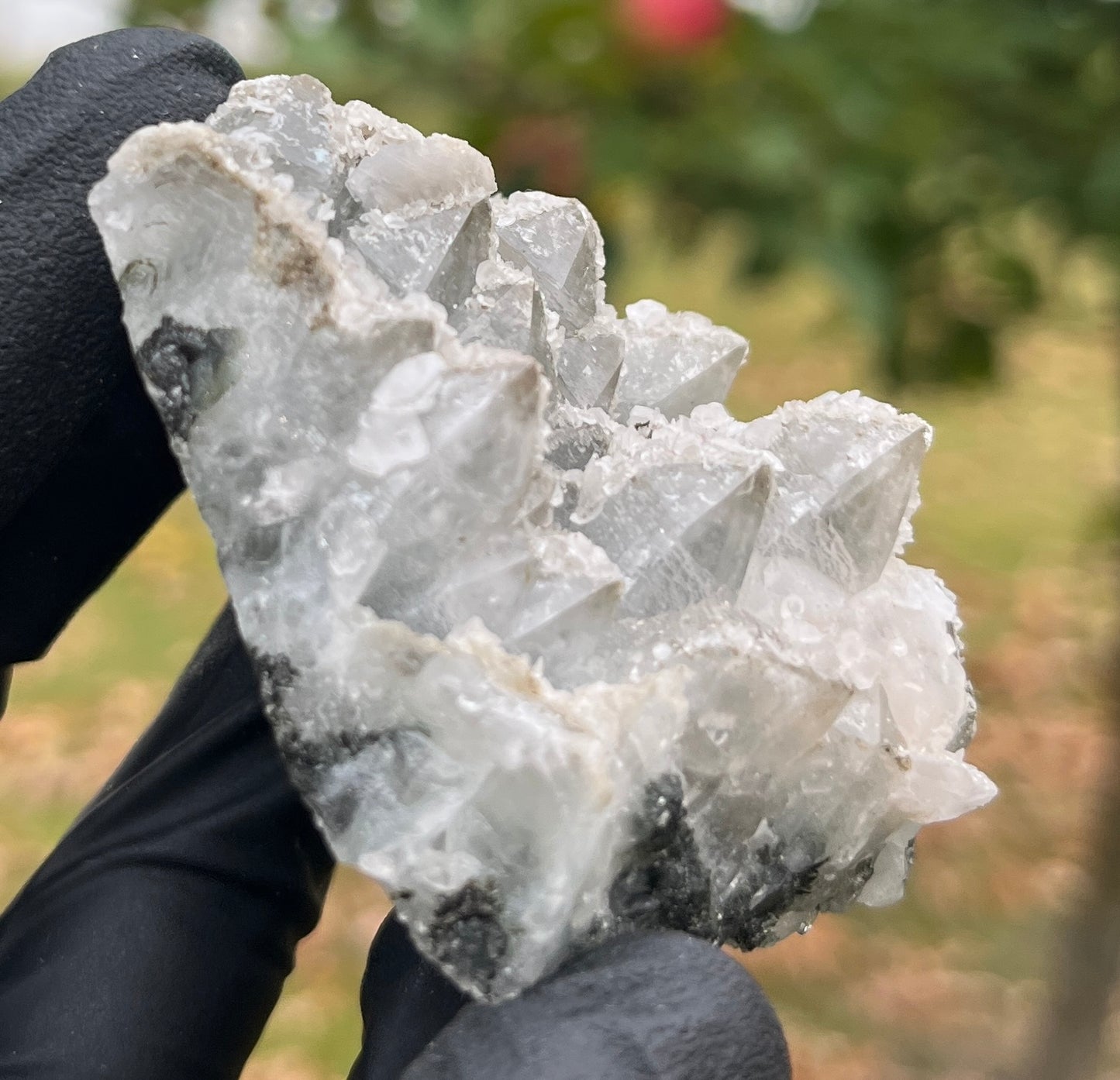 Quartz Cluster with Pyrite and Calcite. Rare Healing Crystals. Mongolian Quartz. Mixed Minerals.
