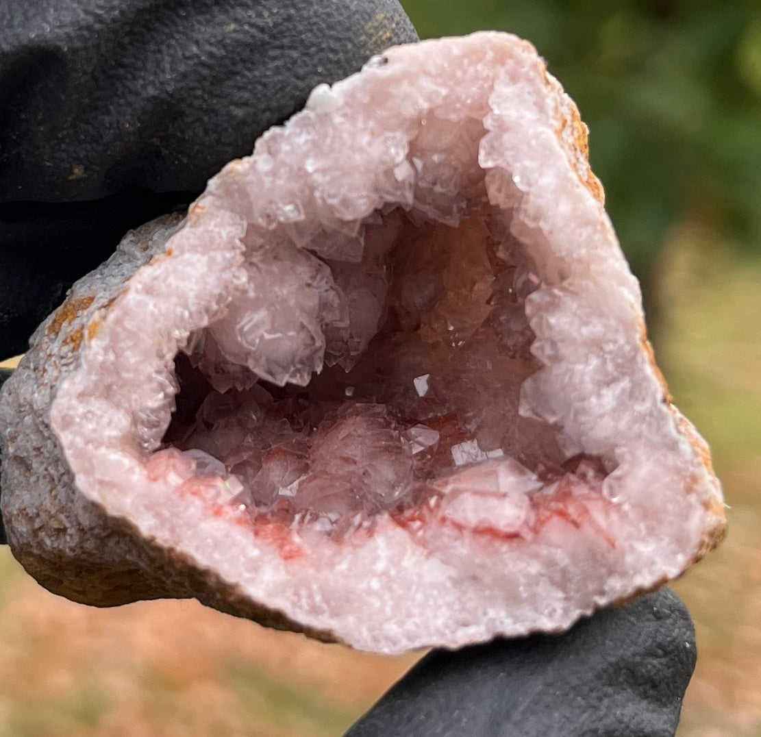 Pink Amethyst Geode | Raw Natural Crystal Cluster | Heart Chakra Healing Stone
