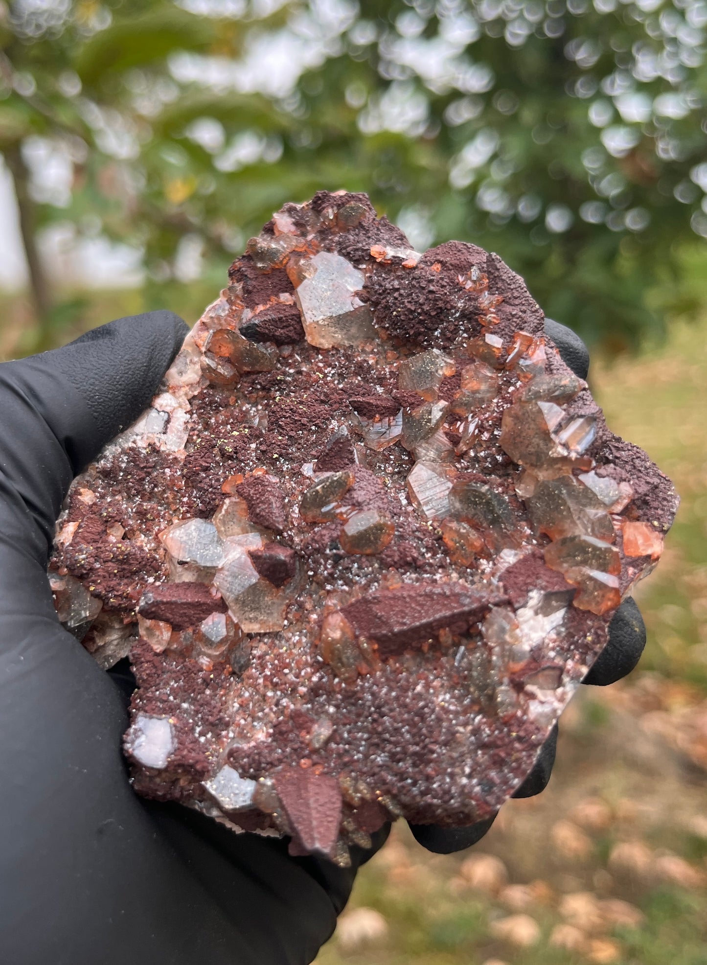 Red Calcite with Pyrite - Dogtooth Calcite, Healing, Powerful Crystal, Unique Mineral