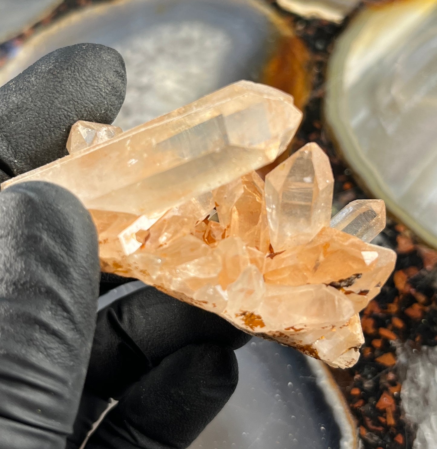 Natural Orange Hematoid Quartz Crystal Cluster | Raw Tangerine Quartz Specimen | High Quality Quartz | Crystal Grids & Healing