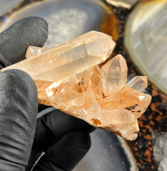 Natural Orange Hematoid Quartz Crystal Cluster | Raw Tangerine Quartz Specimen | High Quality Quartz | Crystal Grids & Healing