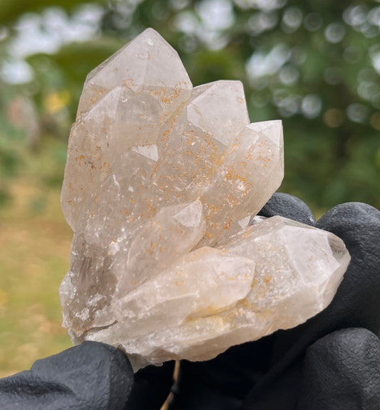 Blue Fluorite on Quartz Crystal Specimen | Raw Mineral Cluster | Collector Stone | Healing Crystal Home Decor