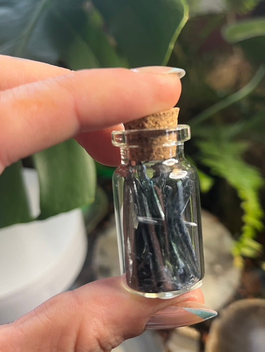 Vial of Raw Vivianite Blades. Raw, Rare, healing Crystals.
