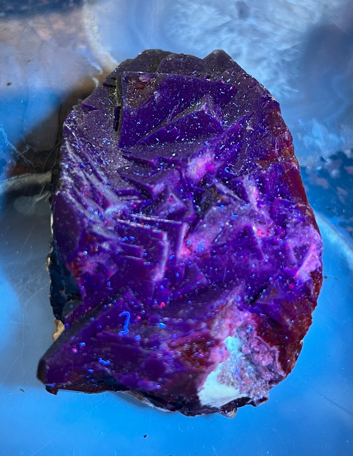 Rare Black Rose Fluorite Specimen – UV Reactive "Glow" Crystal – Natural Raw Fluorite