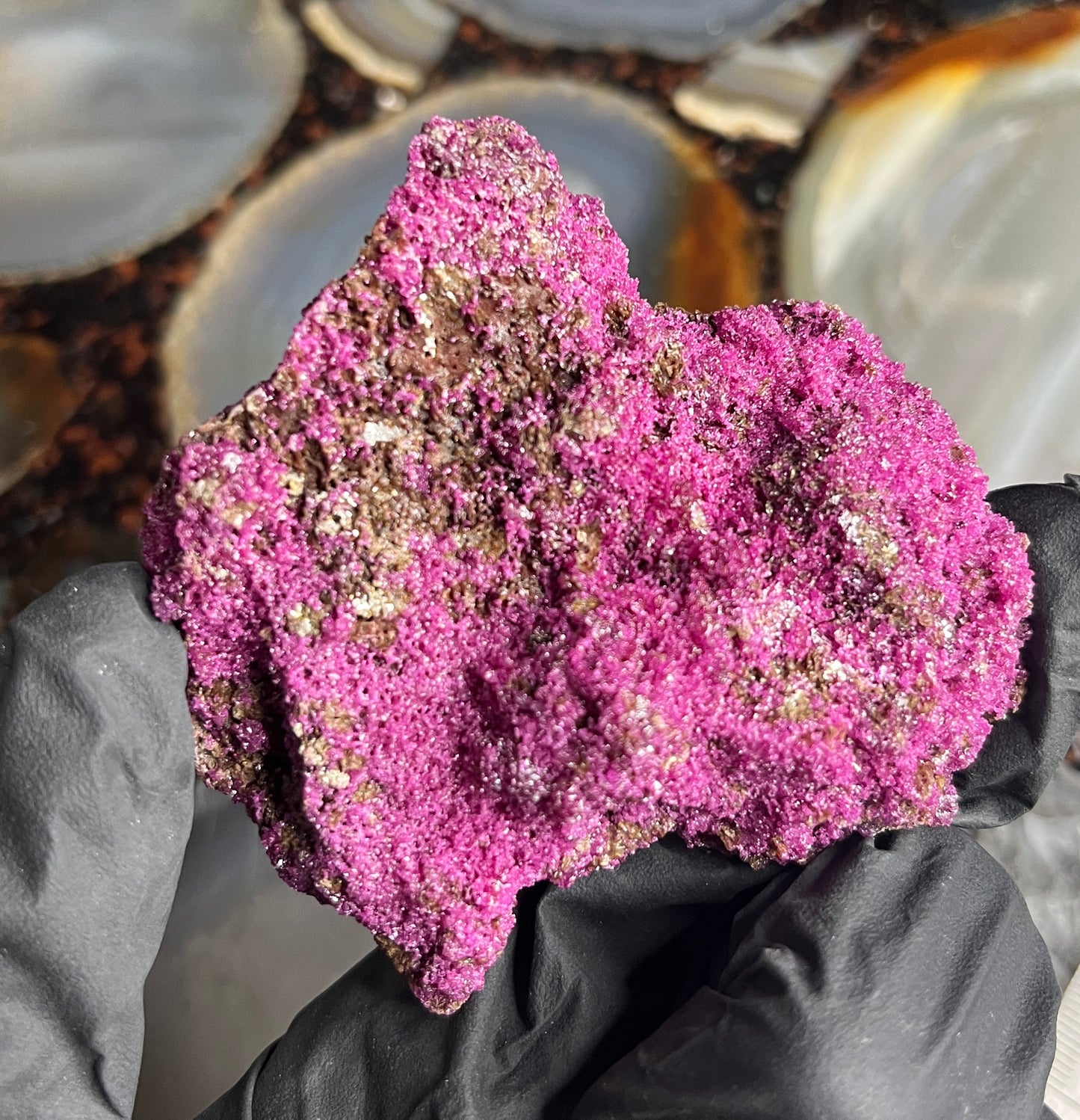 Fluorescent Honeycomb Ruby Specimen - UV Reactive Corundum - Raw Magenta Ruby Crystal - Rare Mineral Decor -